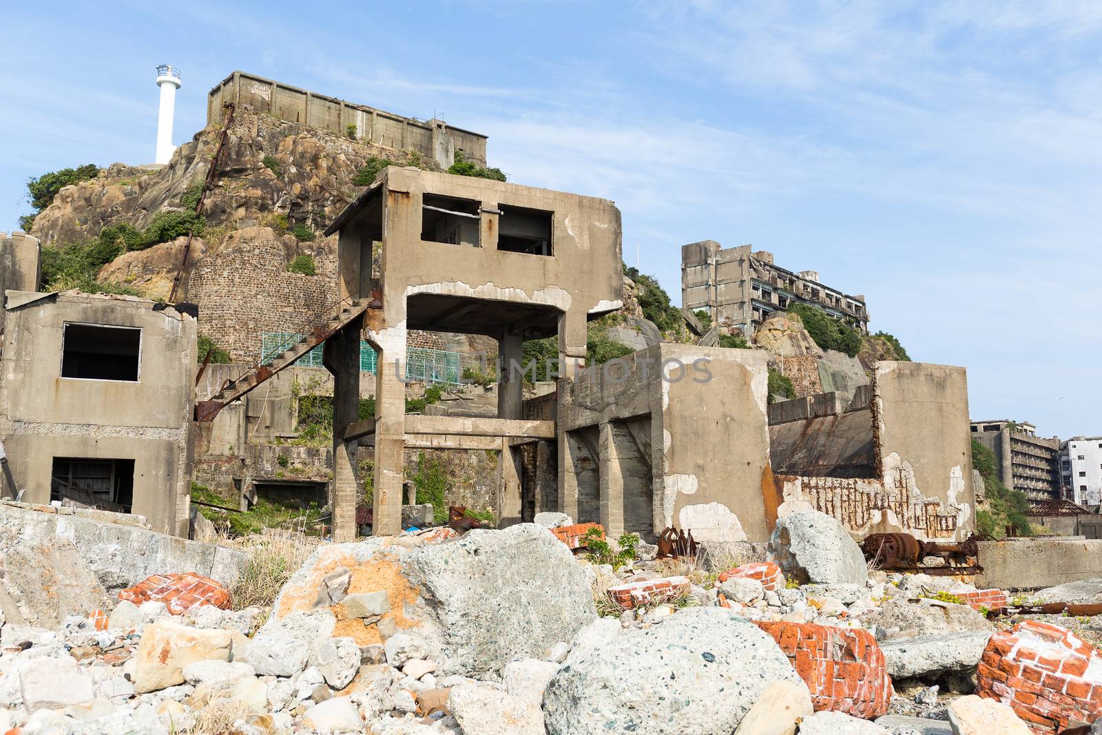 Abandoned Gunkanjima in Nagasaki city of Japan by leungchopan