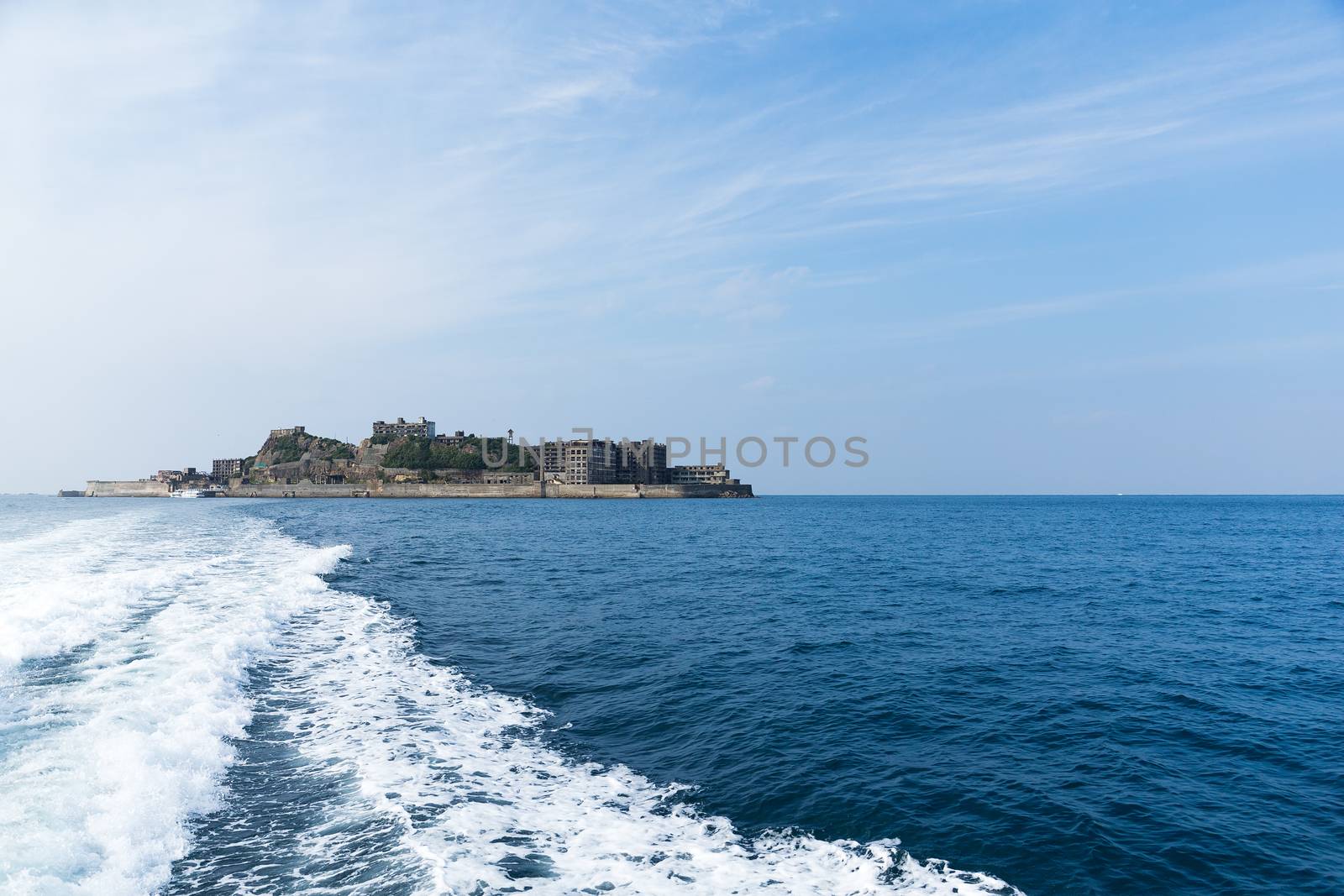 Abandoned Battleship island in Nagasaki of Japan by leungchopan