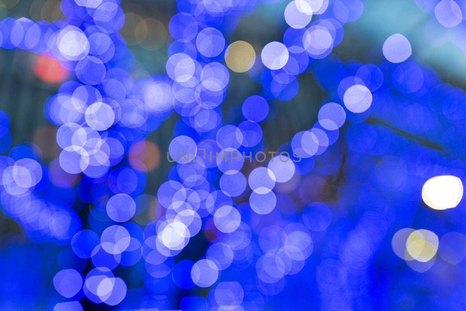 Blue defocused glitter