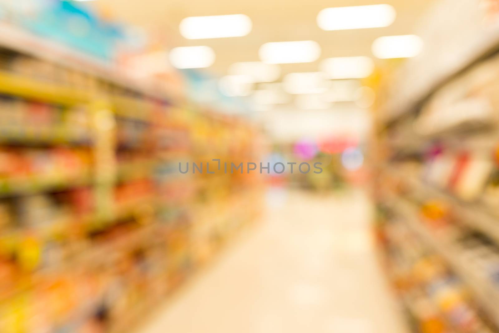 Blur of supermarket by leungchopan