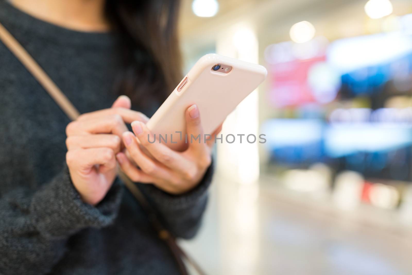 Woman text on mobile phone