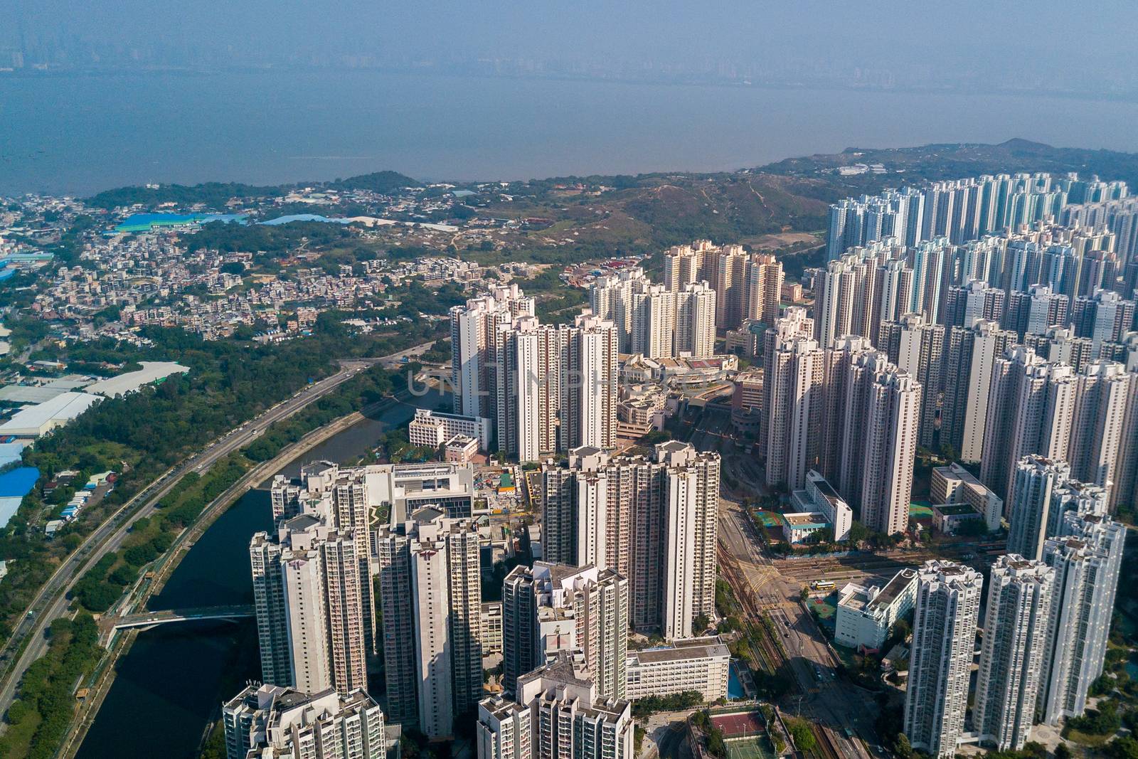 Top view of Hong Kong by leungchopan