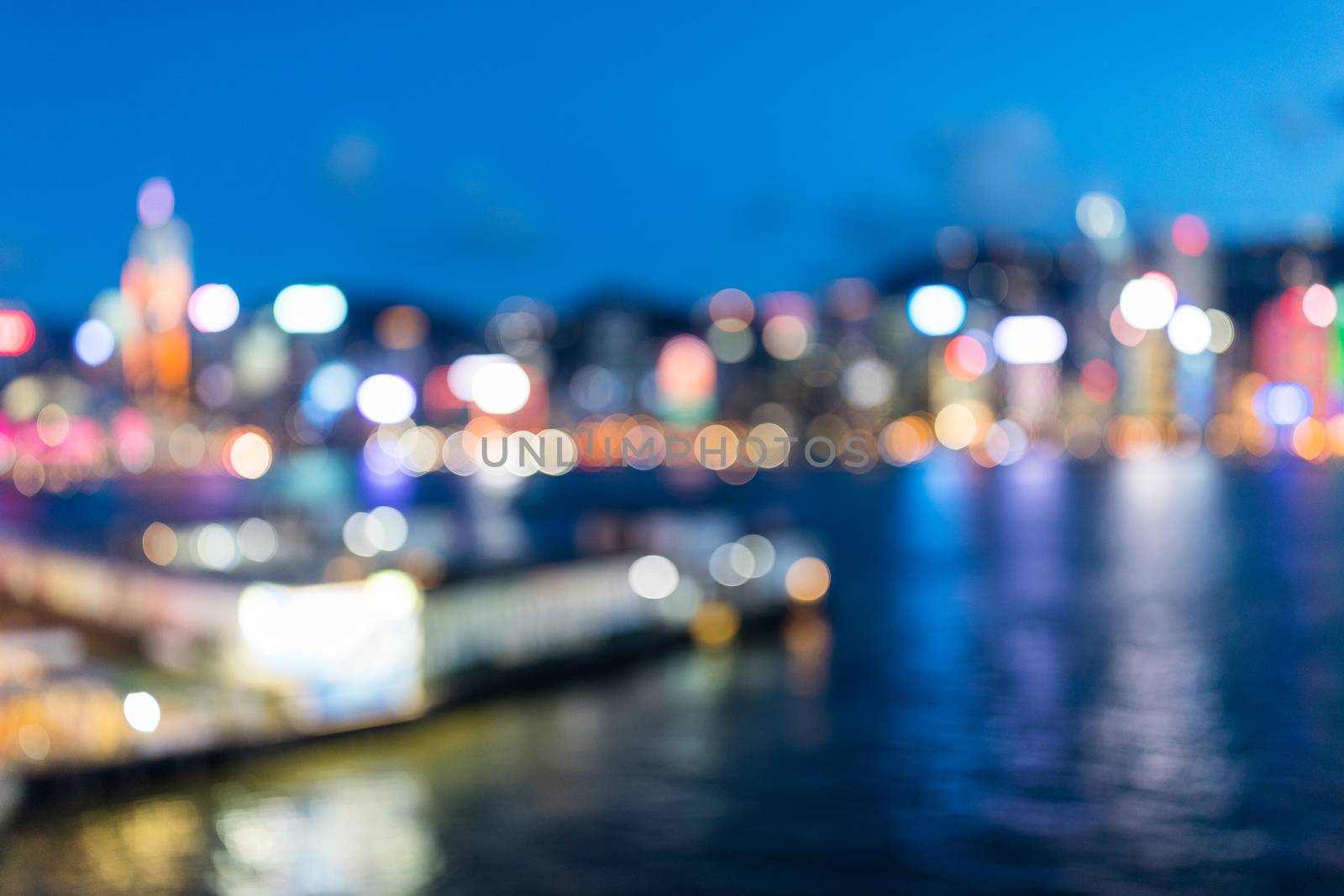 Blur view of Hong Kong by leungchopan
