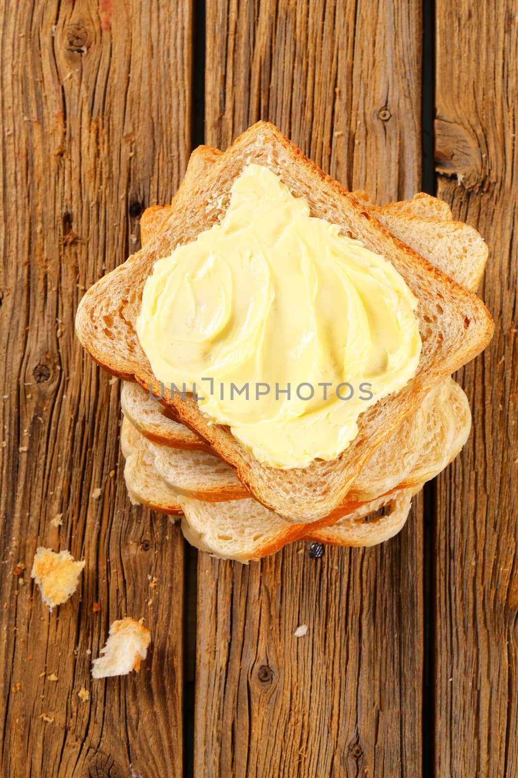 Sandwich bread with butter by Digifoodstock