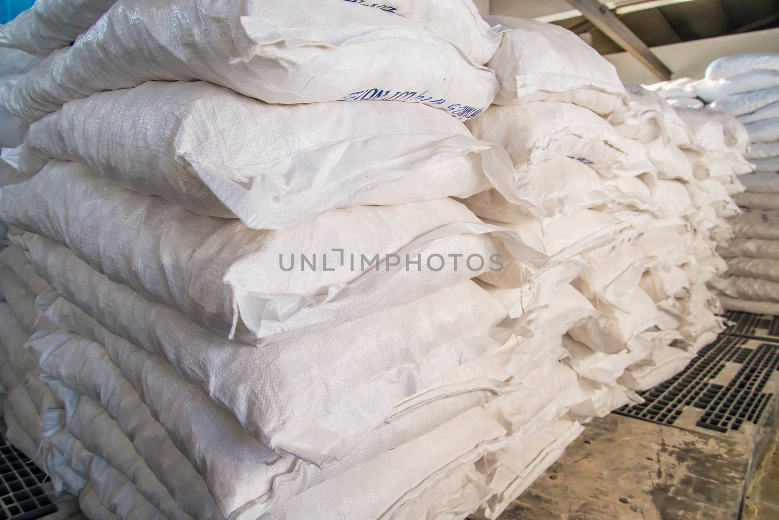 Alum sack was kept in the storage of Water Treatment Plant