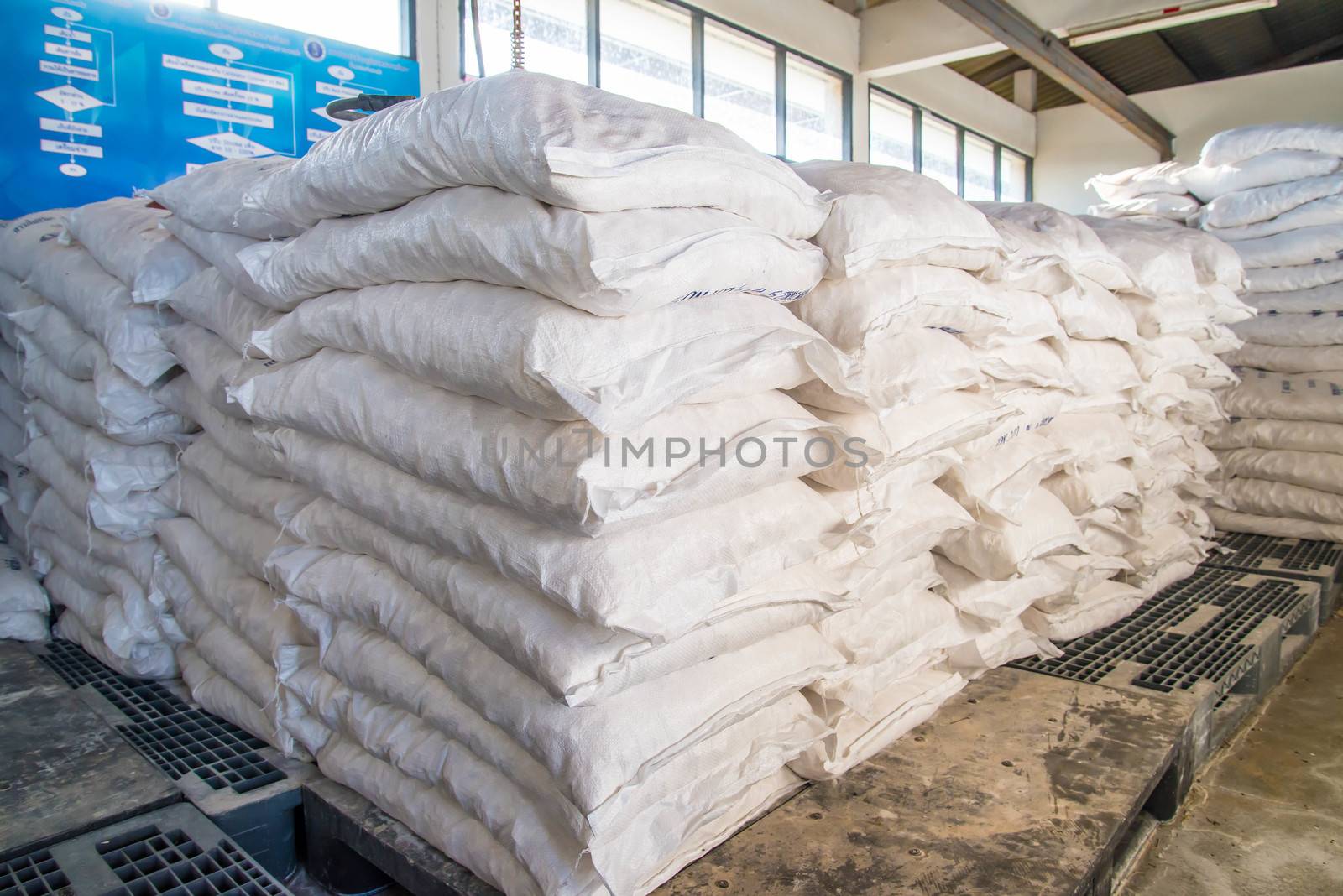 Alum sack was kept in the storage of Water Treatment Plant