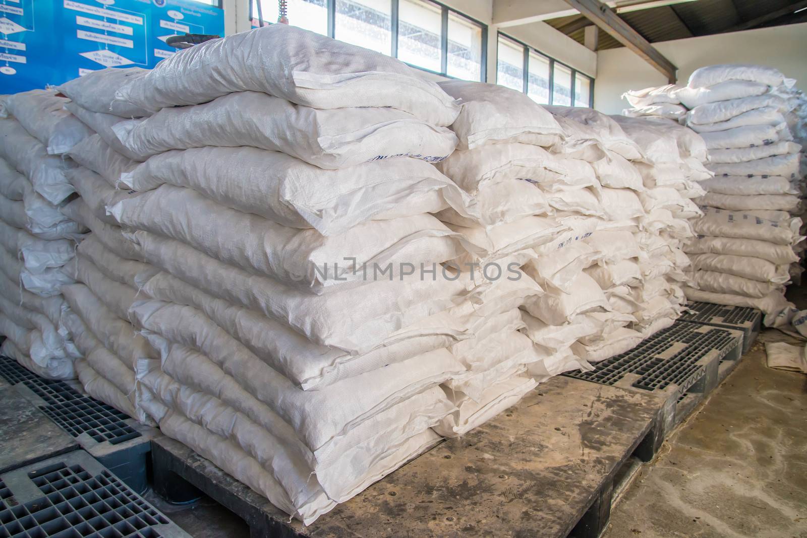 Alum sack was kept in the storage of Water Treatment Plant