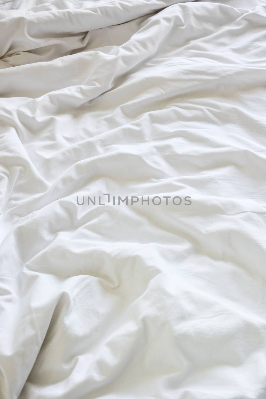 wrinkle messy blanket in bedroom after waking up in the morning, by rakoptonLPN