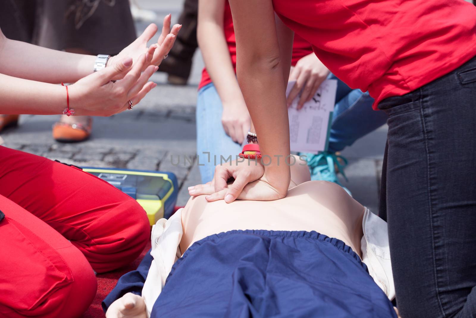 Cardiopulmonary resuscitation - CPR. Cardiac massage training.