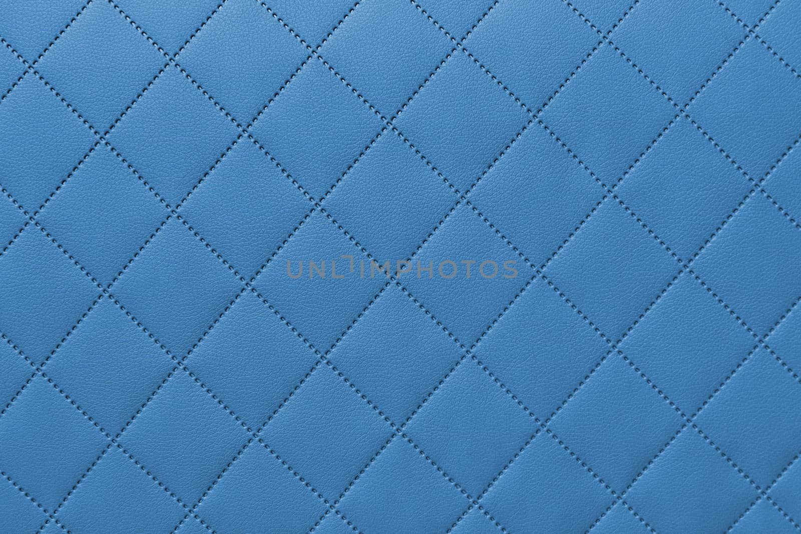 detail of blue sewn leather, blue leather upholstery background pattern by ivo_13