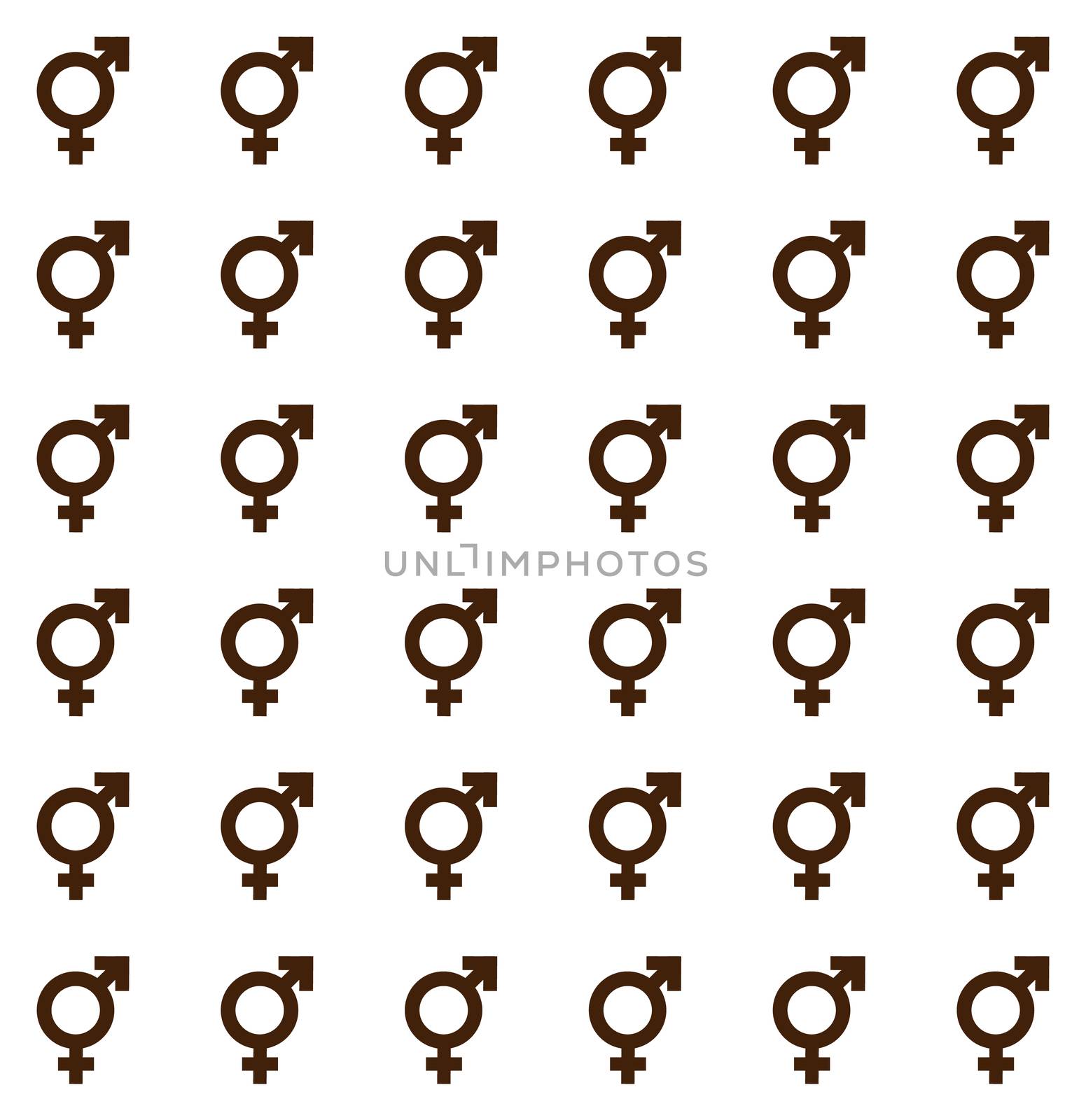 Gender symbol seamless endless pattern. Transgender texture with symbol.