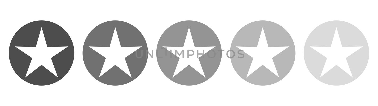 Isolated gray star icons in set, ranking mark. Modern simple favorite sign, decoration symbol for website design, web button, mobile app.