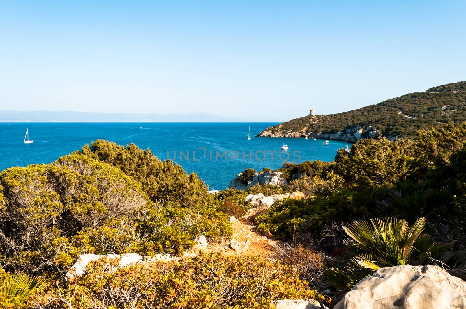 Landscape of coast of Sardinia in the gulf of Capo Caccia