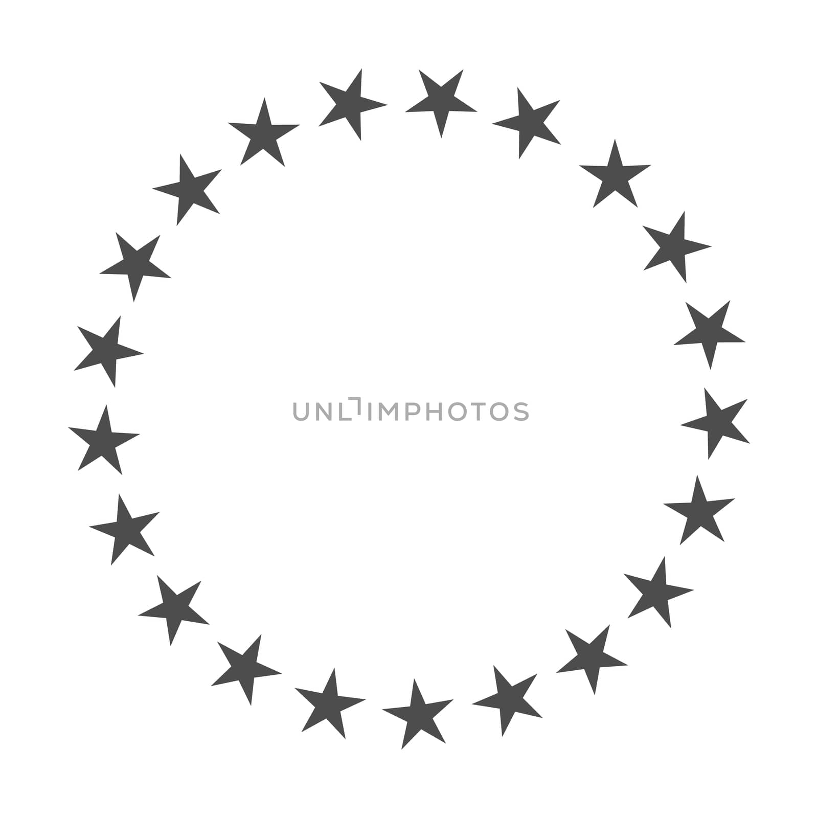 Star in circle shape. Starry border frame icon isolated on a white background