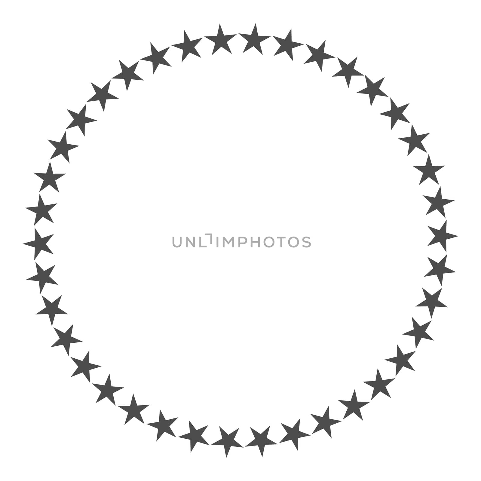 Star in circle shape. Starry border frame icon isolated on a white background
