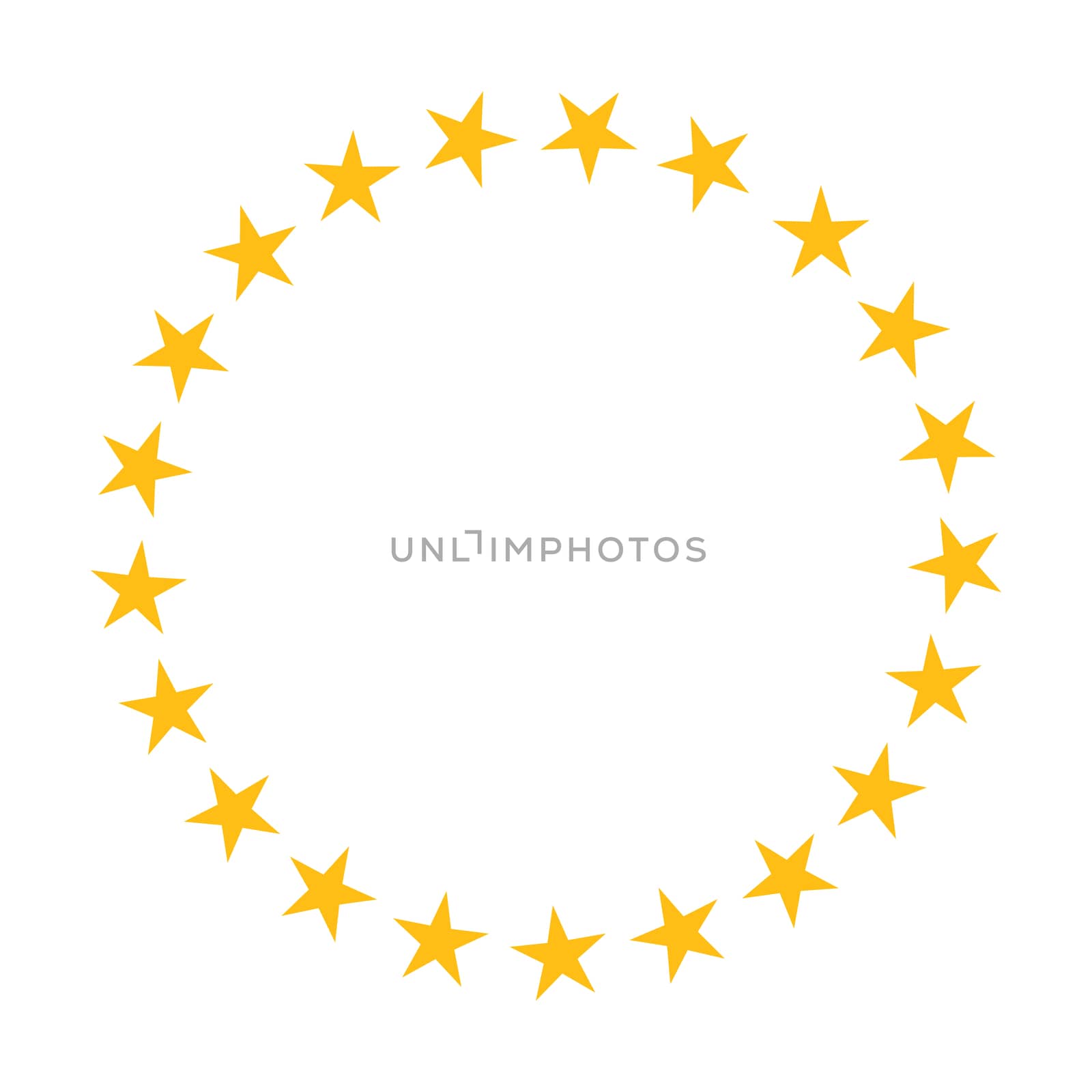 Star in circle shape. Starry border frame icon isolated on a white background