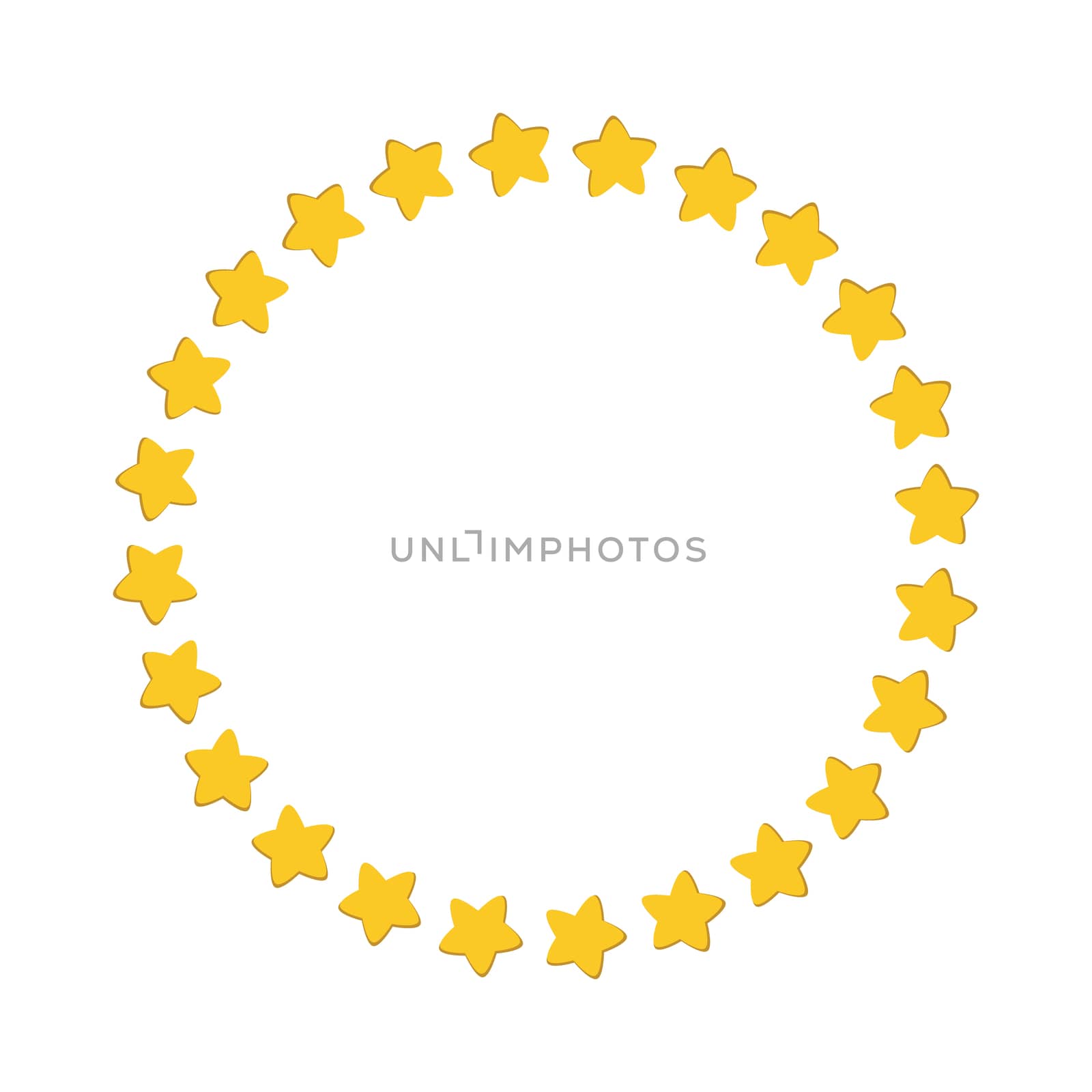 Star in circle shape. Starry border frame icon isolated on a white background
