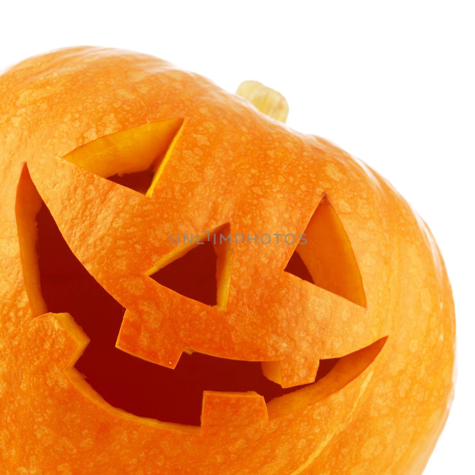 Funny Halloween pumpkin isolated on white background