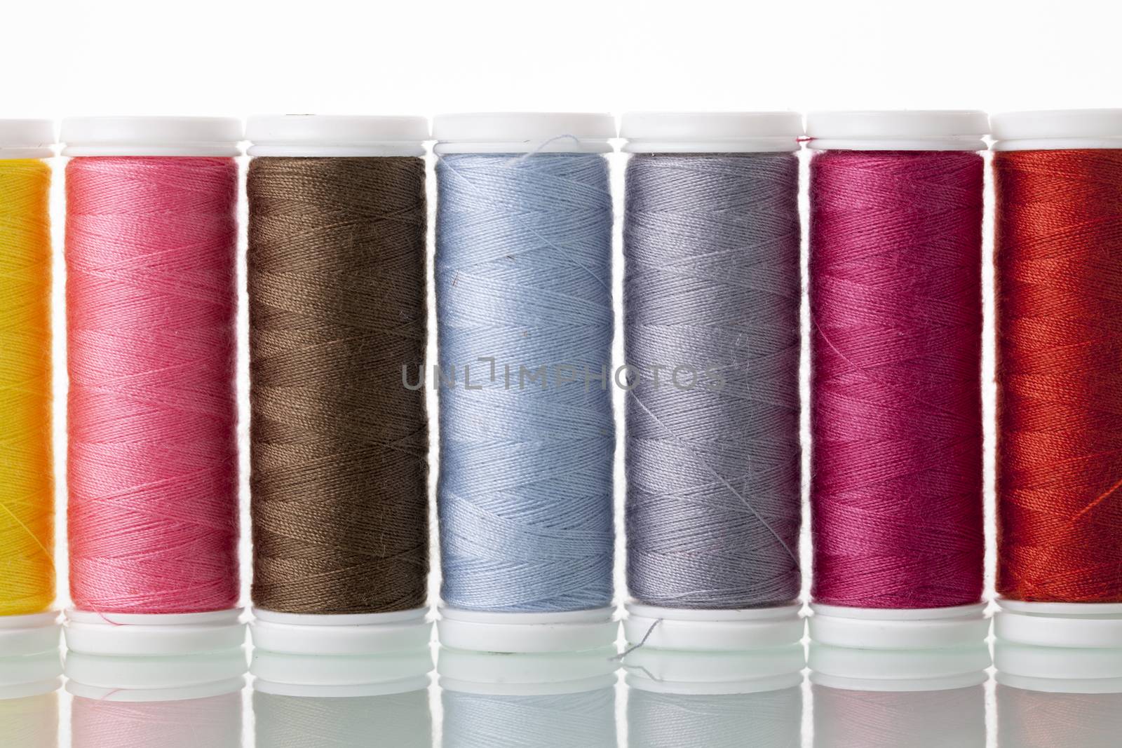 Sewing threads isolated on white background. Studio Shot