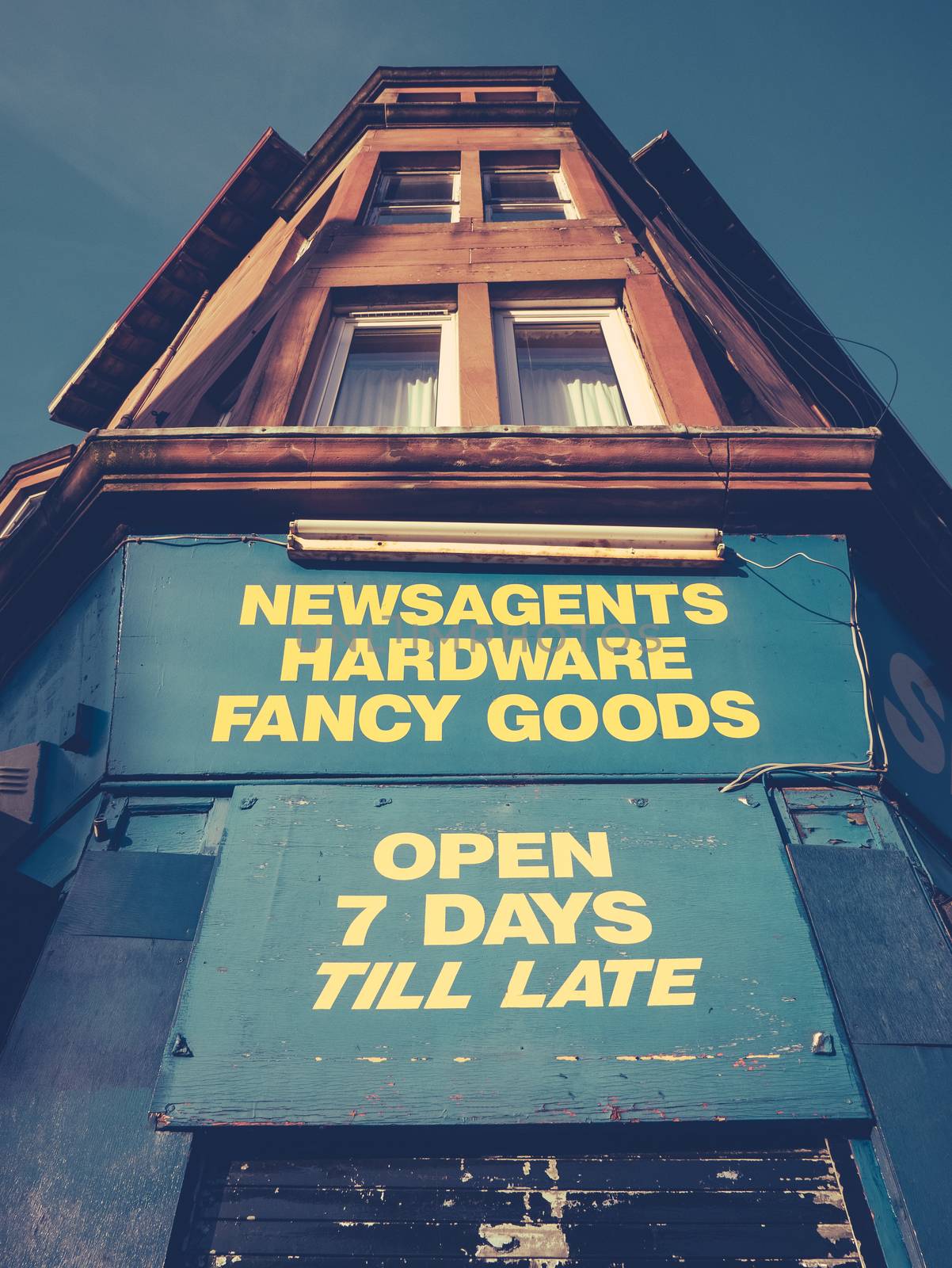 Recession Image Of Grungy Corner Shop Or Store In A British City (Glasgow)