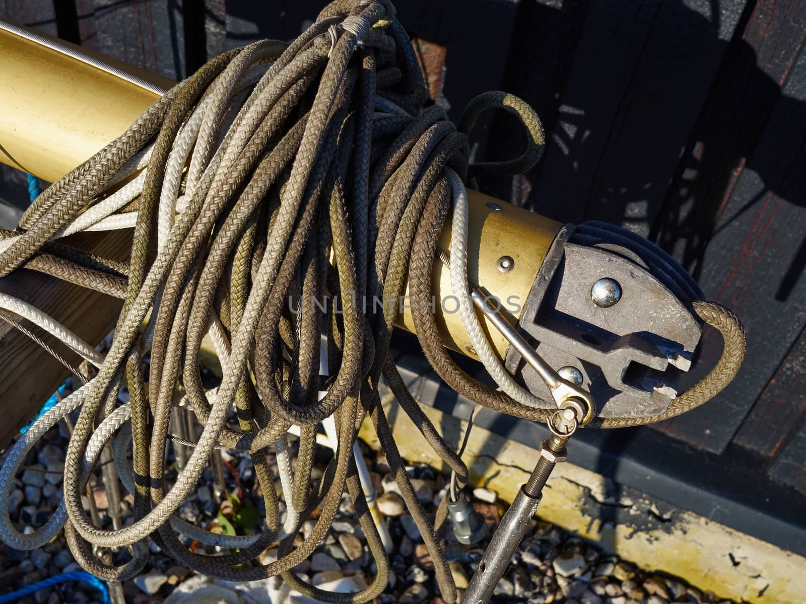 Sail and rigging mast and ropes by Ronyzmbow