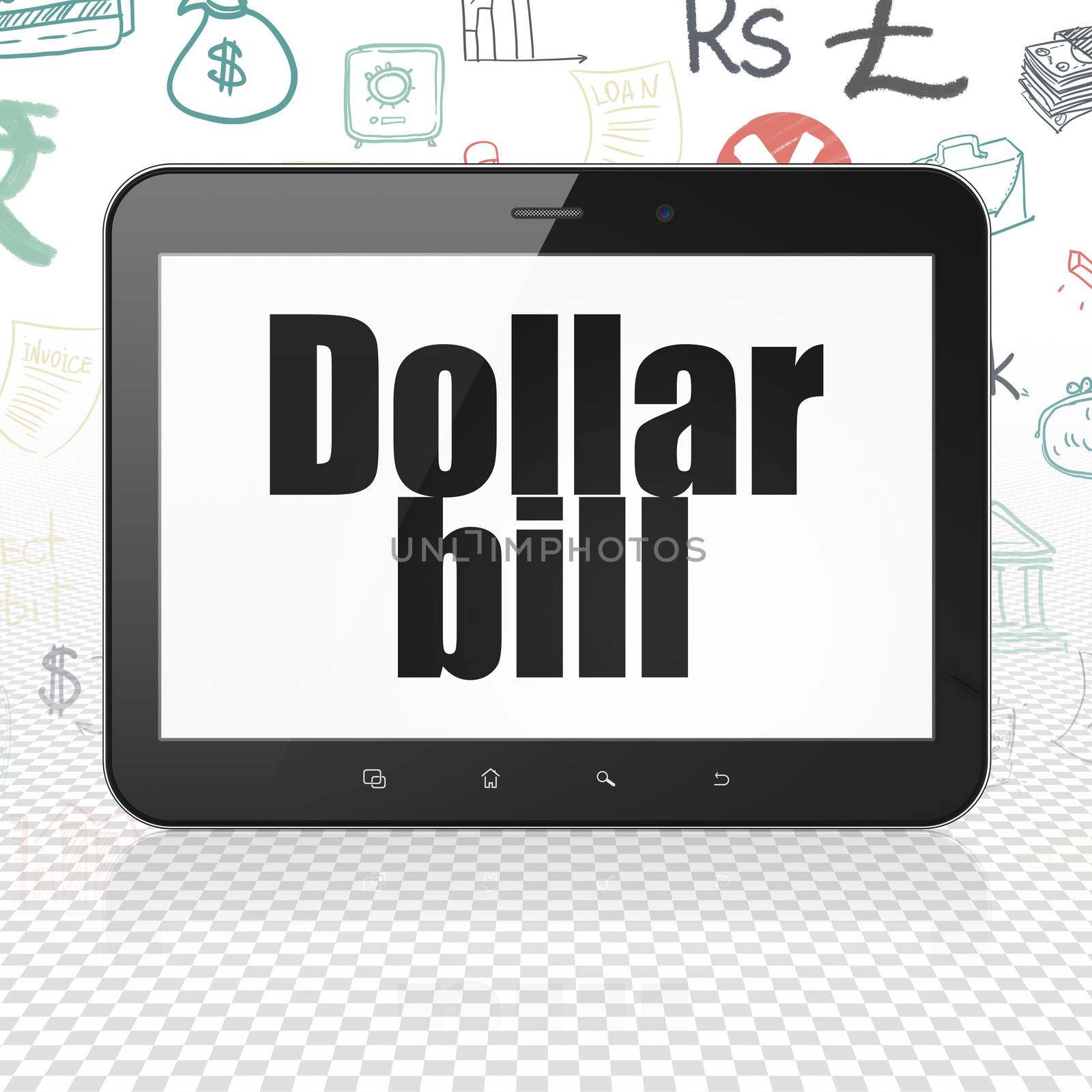 Money concept: Tablet Computer with Dollar Bill on display by maxkabakov