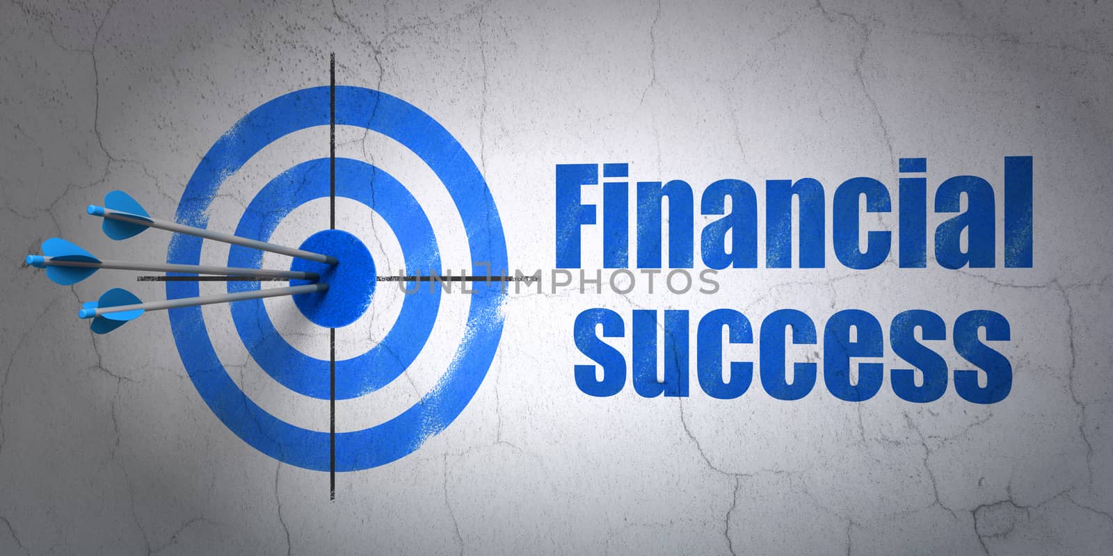 Money concept: target and Financial Success on wall background by maxkabakov