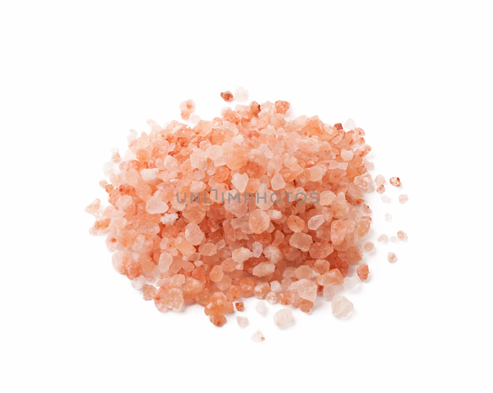 Himalaya or Himalayan rock salt over white background. by ivo_13