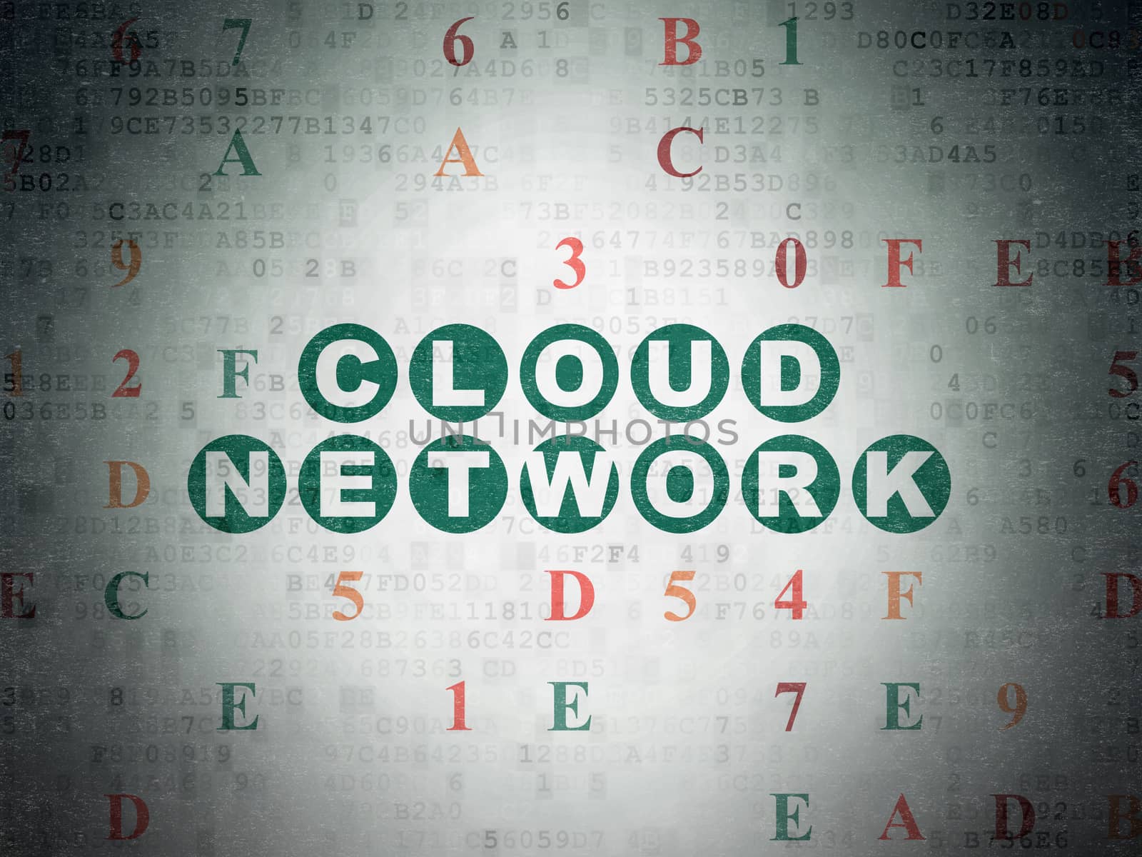 Cloud computing concept: Cloud Network on Digital Data Paper background by maxkabakov