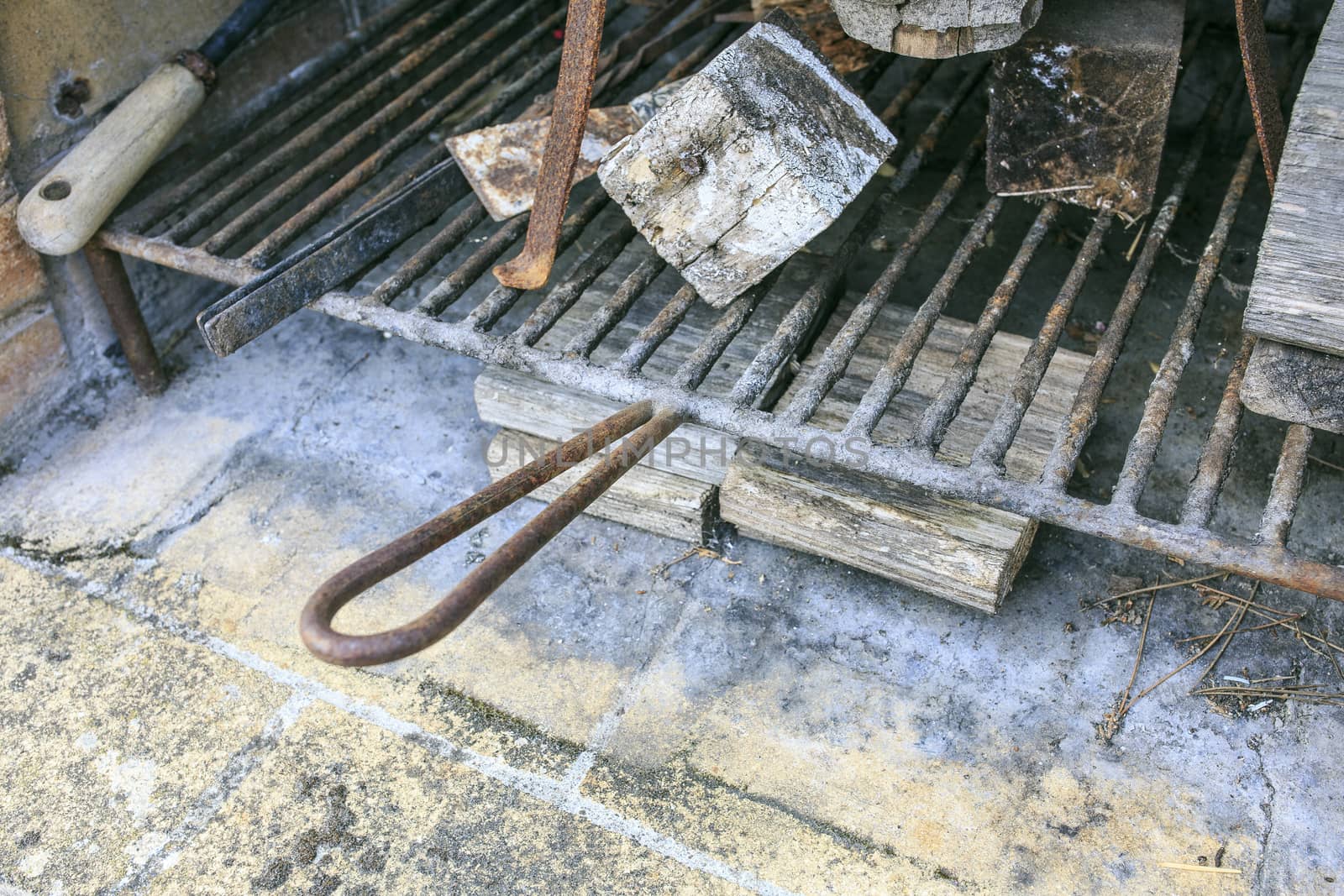 Stone Barbacue  with some  firewood