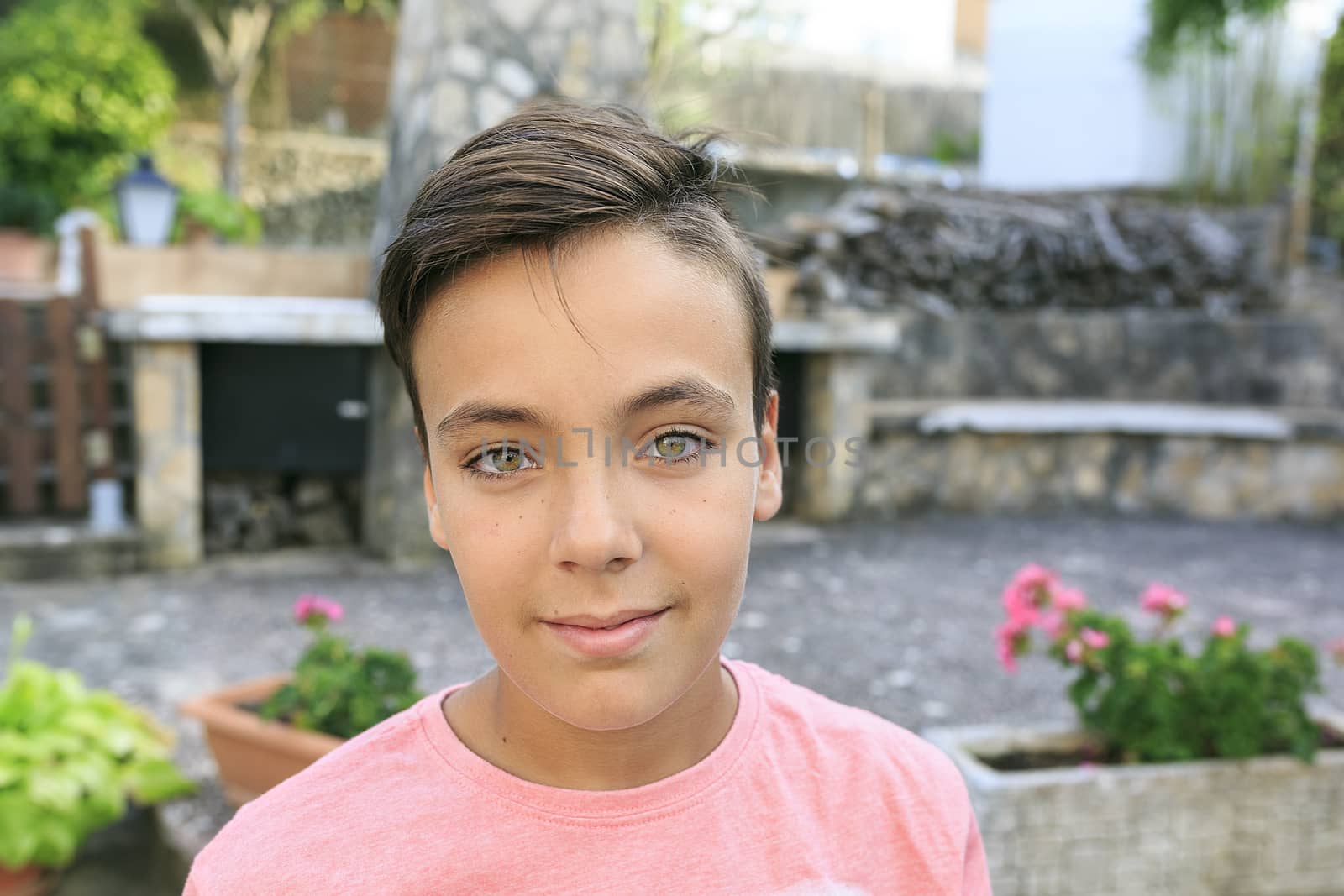 Boy with beautiful green eyes