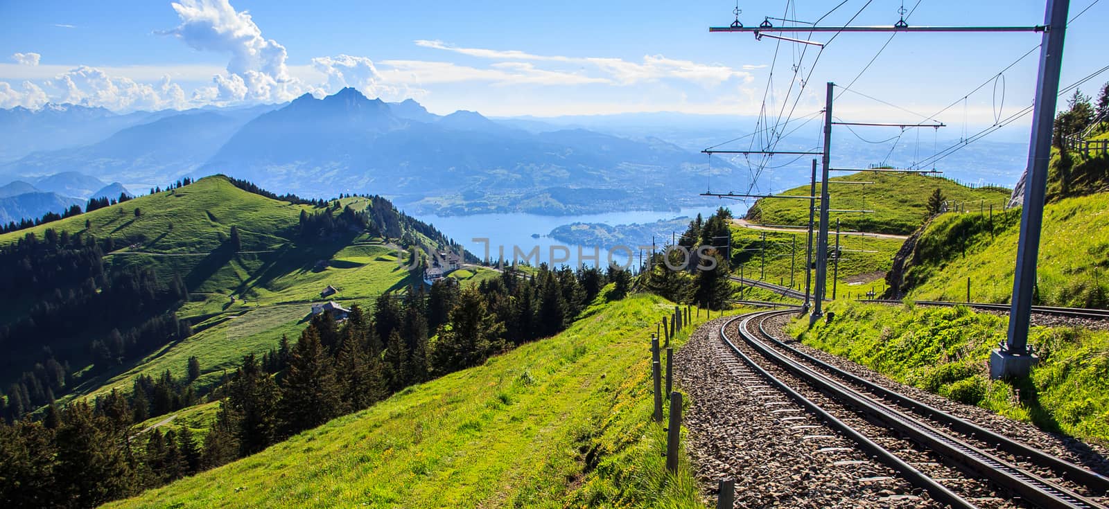 railway track down Rigi Kulm Station by victorflowerfly