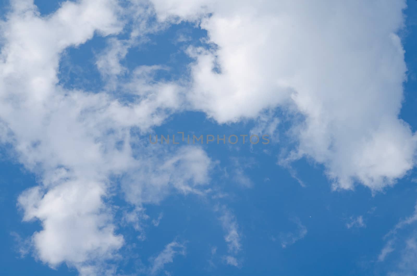 blue sky have cloud in winter season ,thai land ,have feeling happy , and sihouette style