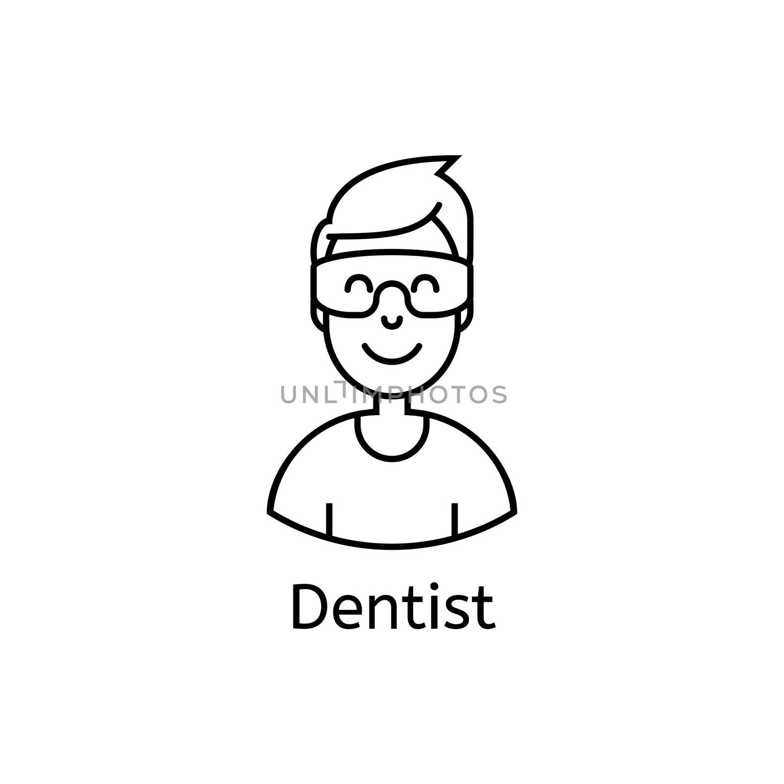Medial happy doctor line icon. Medical health care icons figure thin linear signs for websites, infographic, mobile app. by Elena_Garder