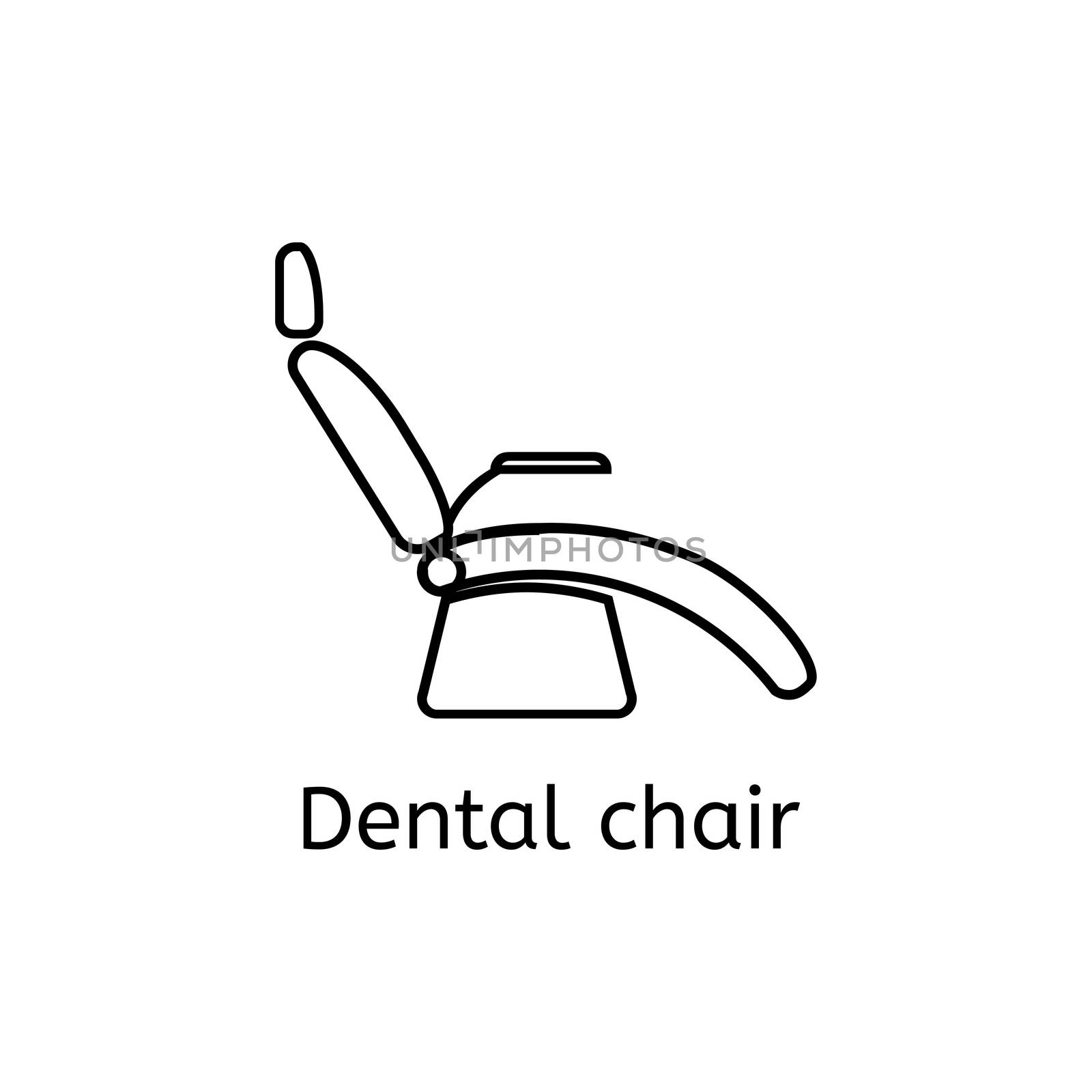 Dentist chair simple icon in outline style. Isolated illustration. by Elena_Garder