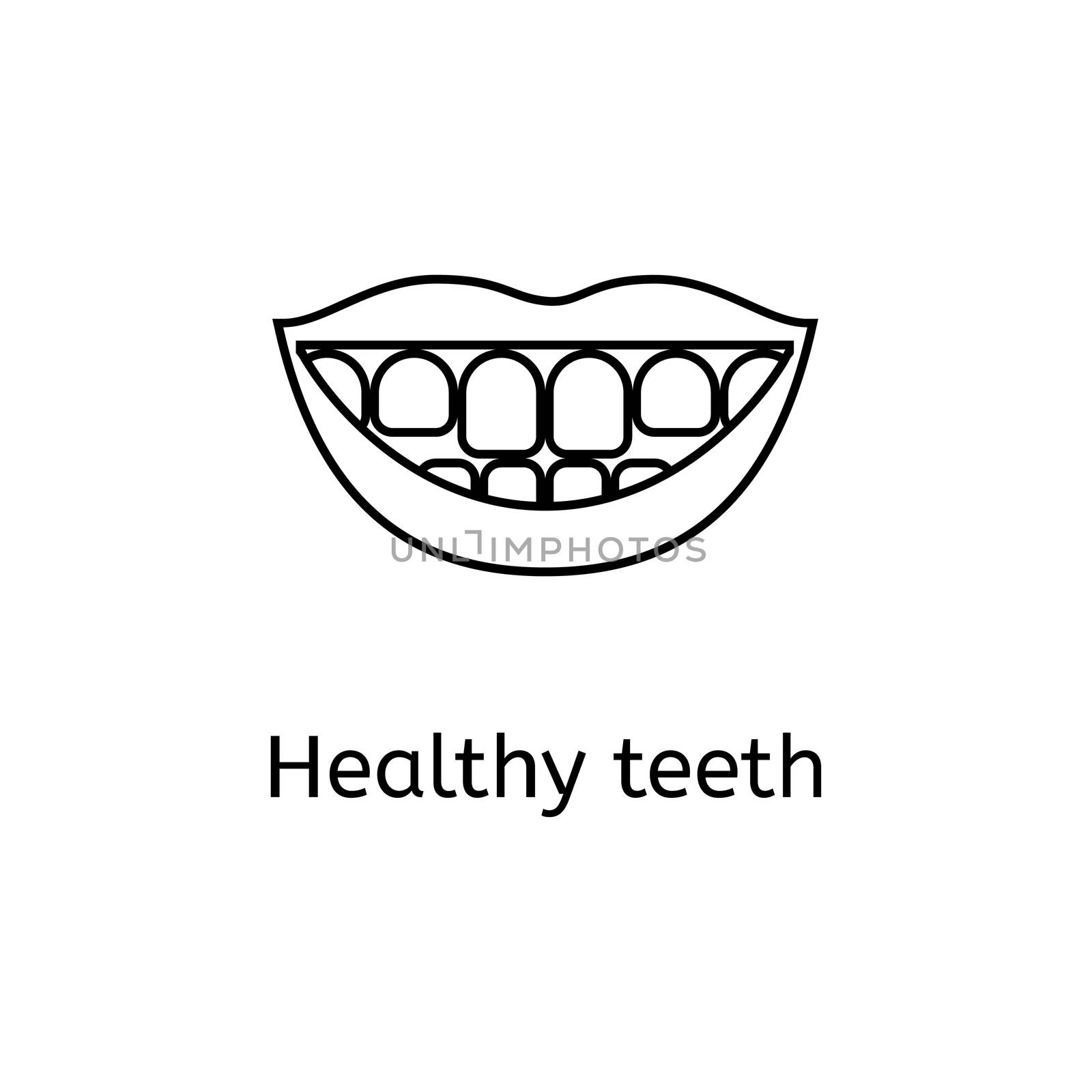 Beautiful Mouth, Smile And Teeth. Thin line icon isolated on white background. by Elena_Garder