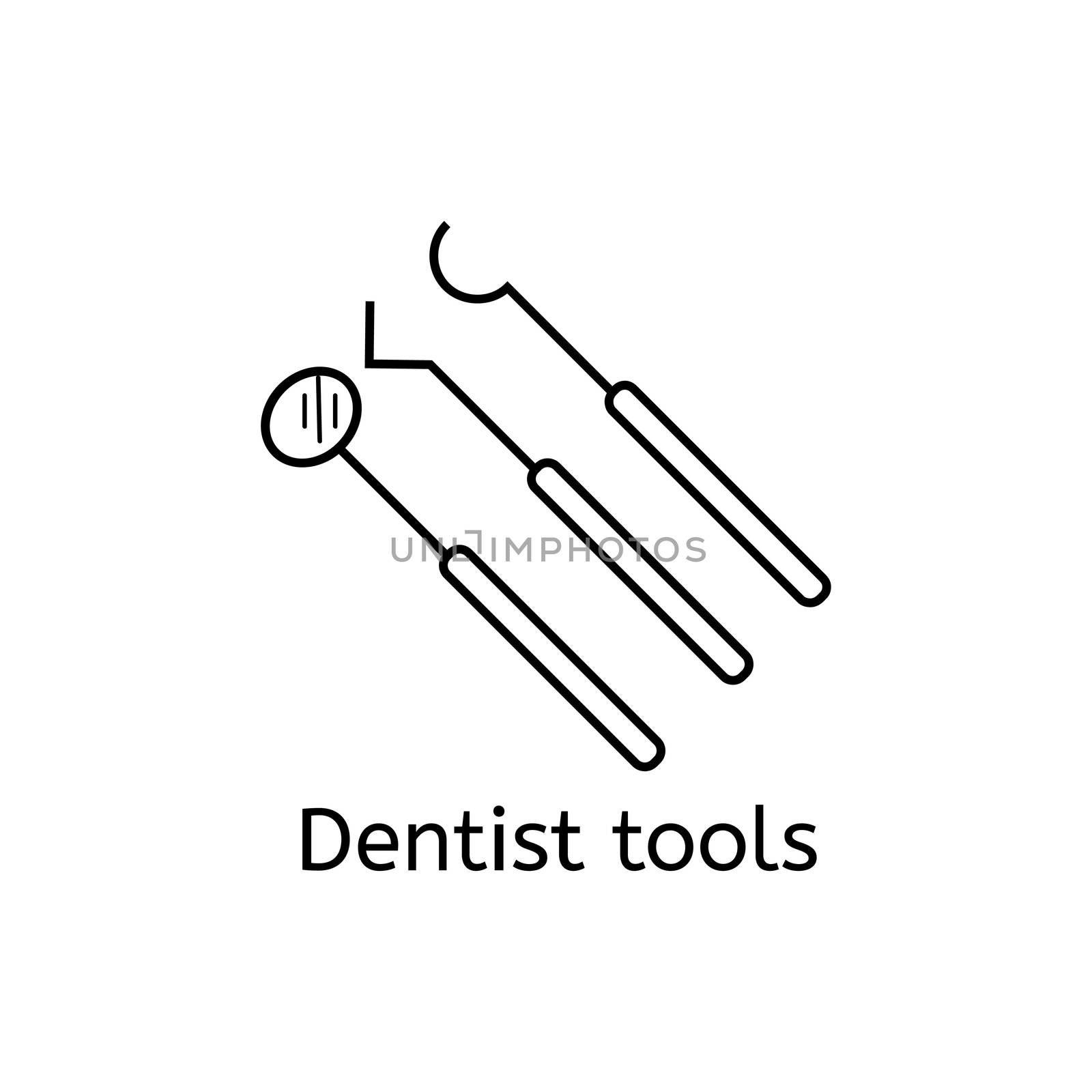 Dental Instrument icon set isolated on white background.
