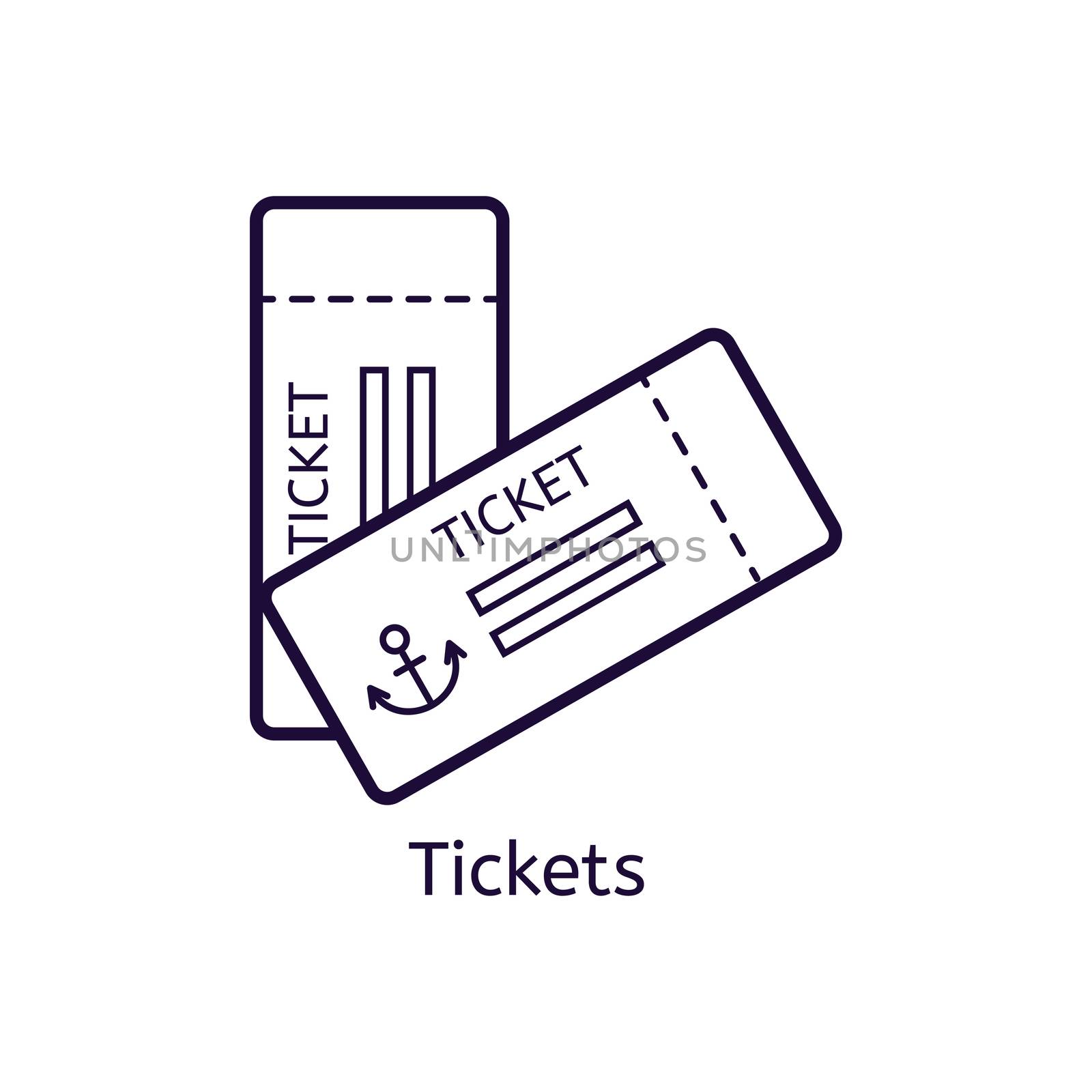  icon of tickets on a white background. by Elena_Garder