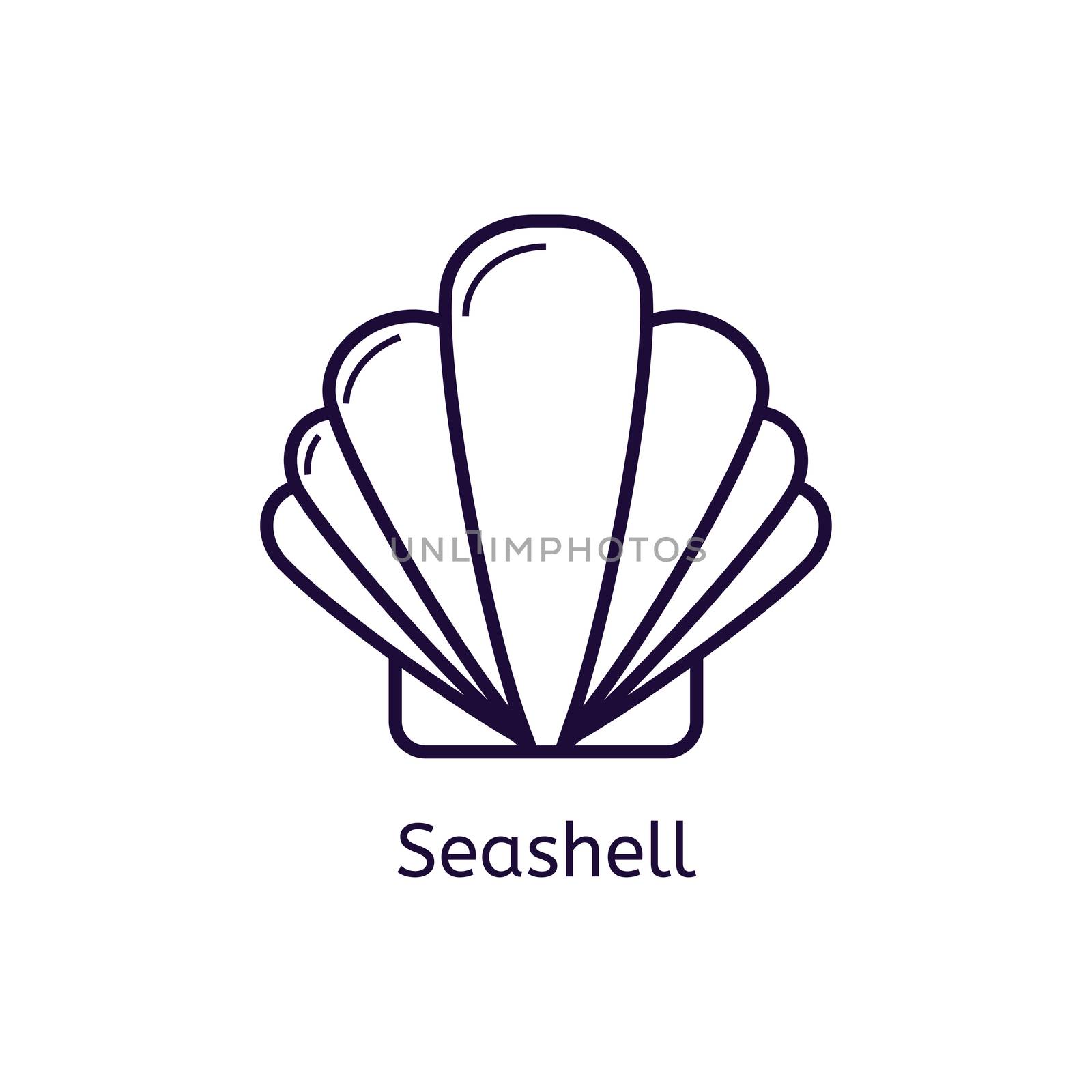  icon of seashell on a white background. by Elena_Garder