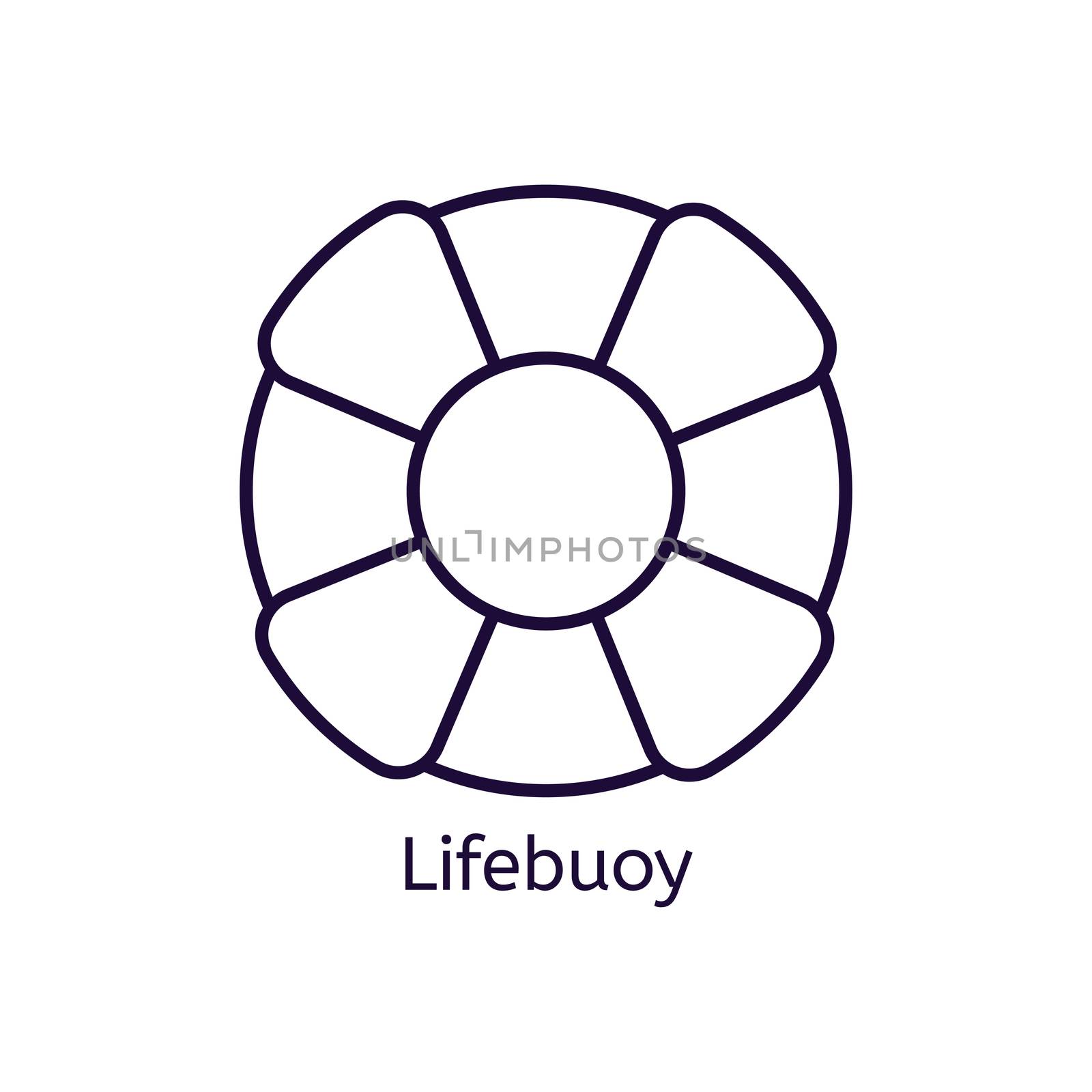  lifebuoy icon on a white background. Thin line icon for web site, visit card, poster, banner etc.