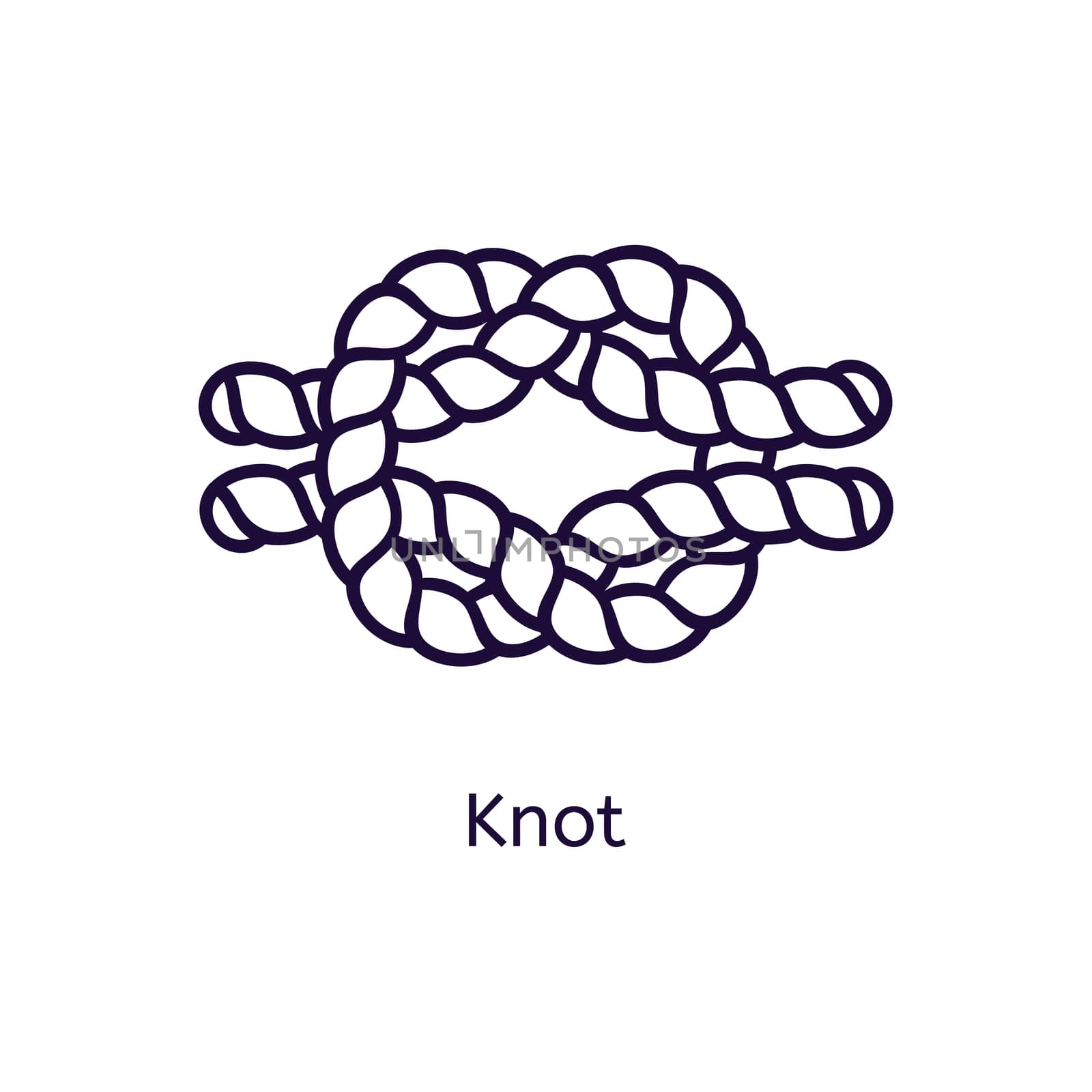  knot icon on a white background. Thin line icon for web site, visit card, poster, banner etc.