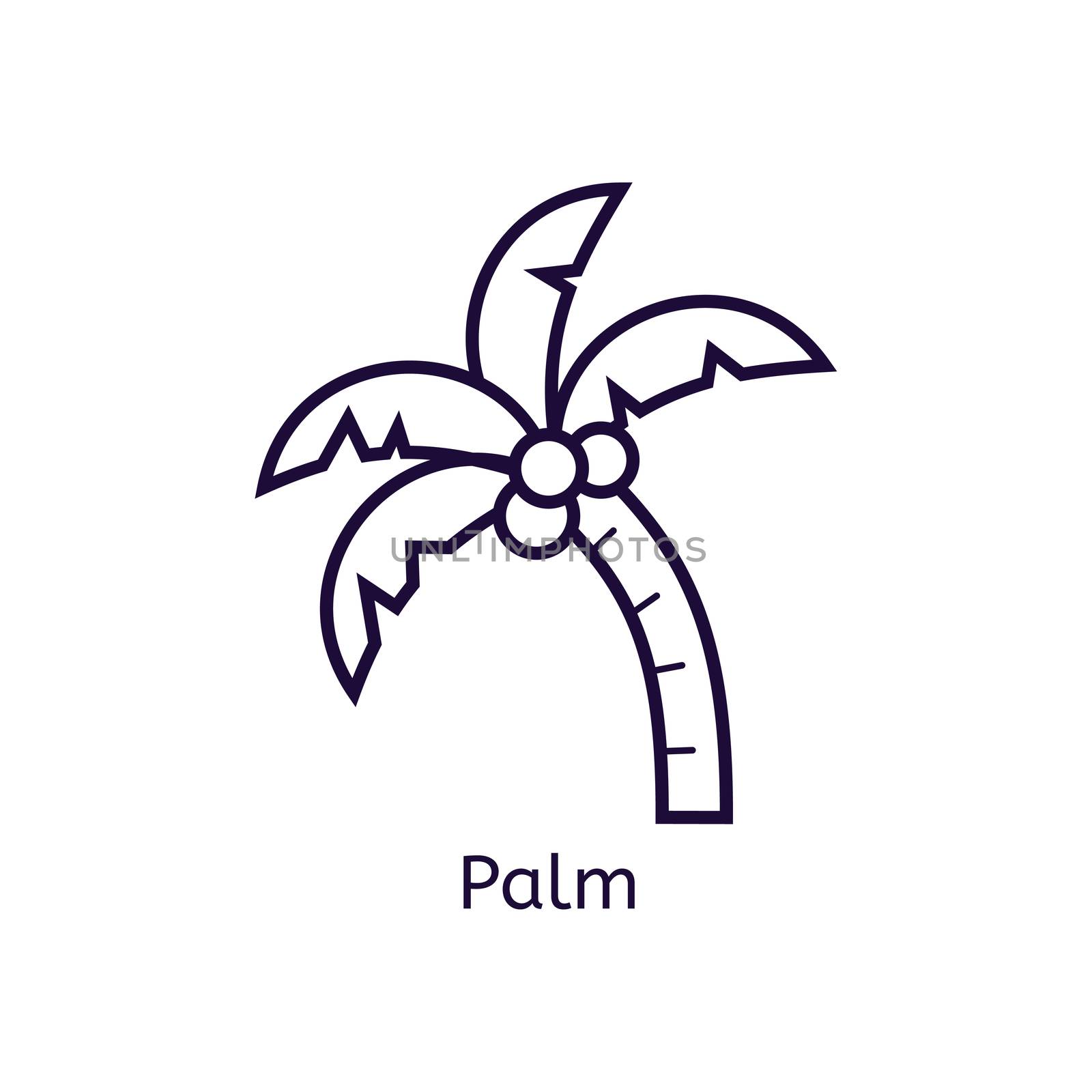  icon of Palm on a white background. by Elena_Garder