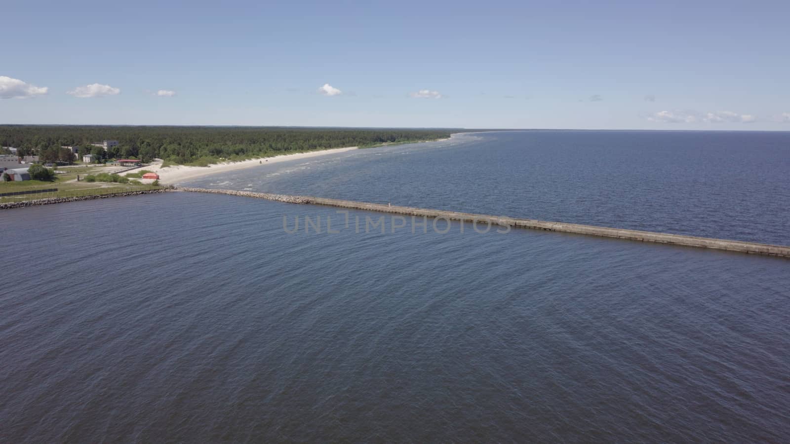 Harbor Roja Latvia Aerial view of countryside drone top view by desant7474