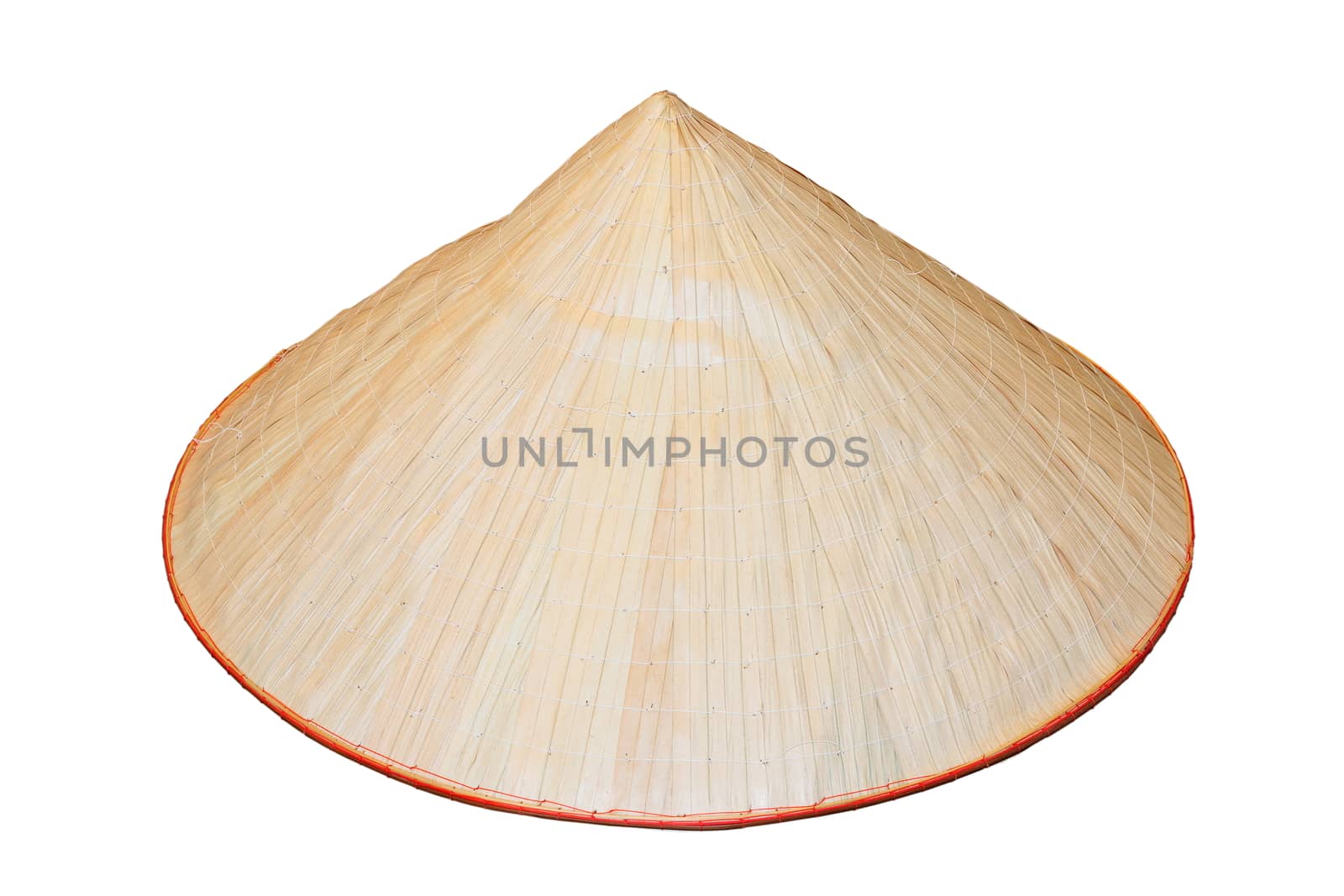 asian bamboo hat isolated over white background
