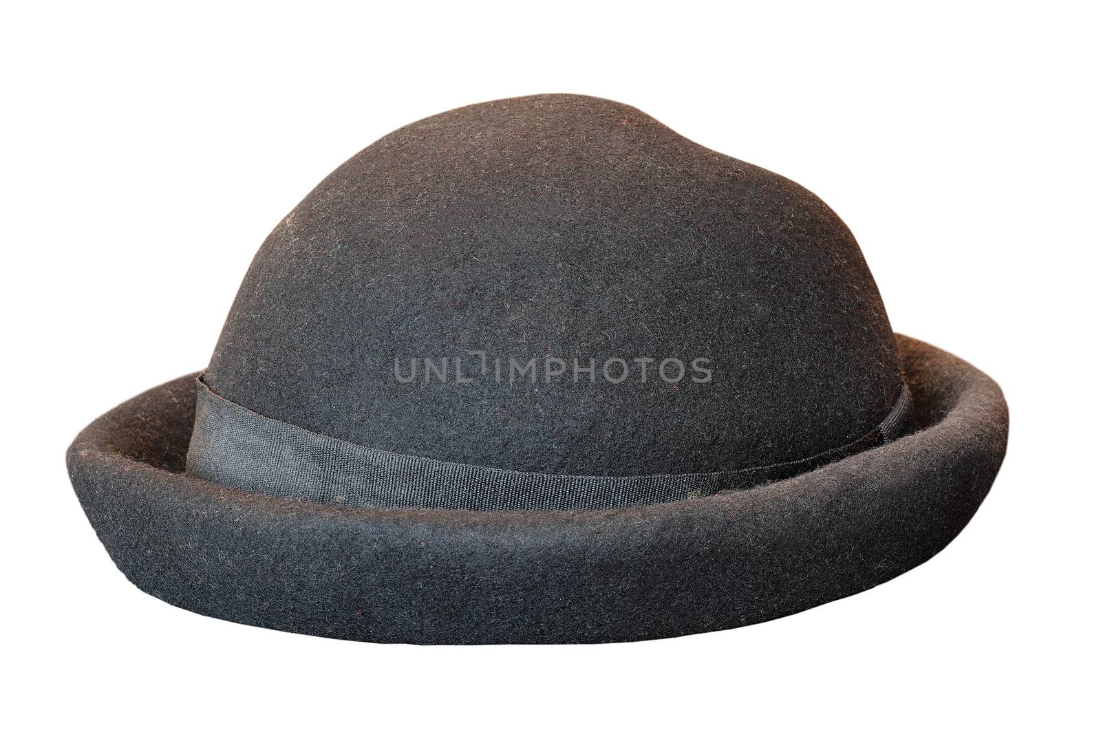 black old hat isolated on white background