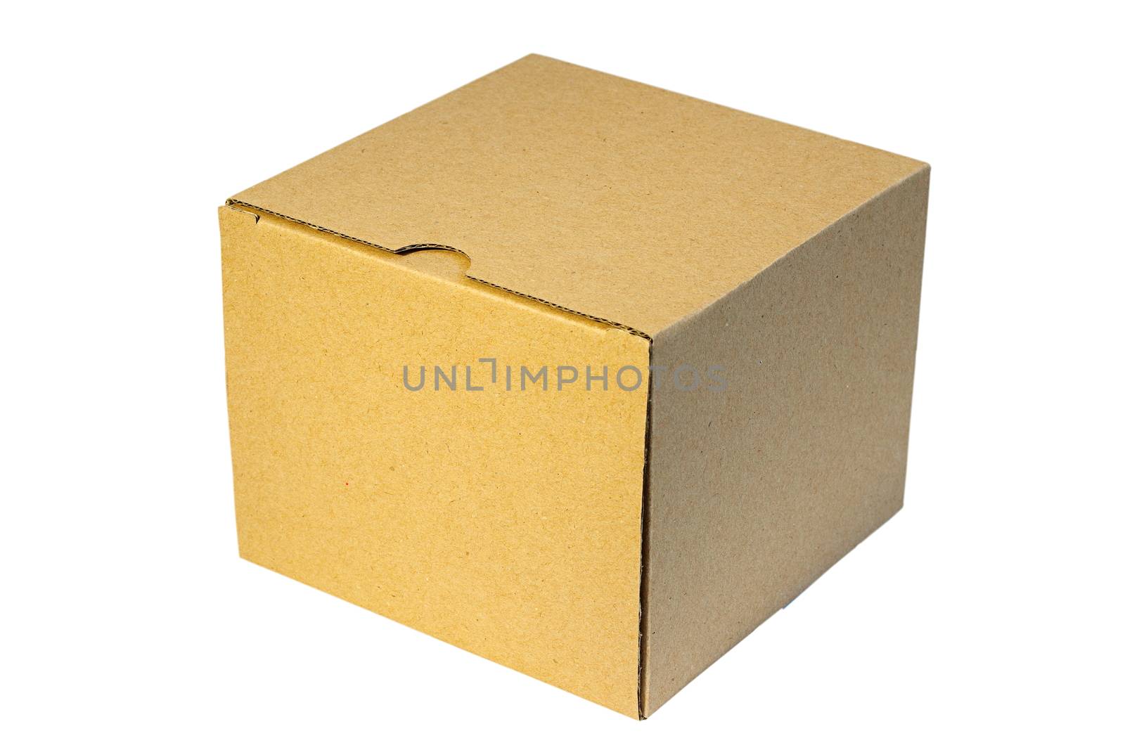 carton old closed box isolated over white background