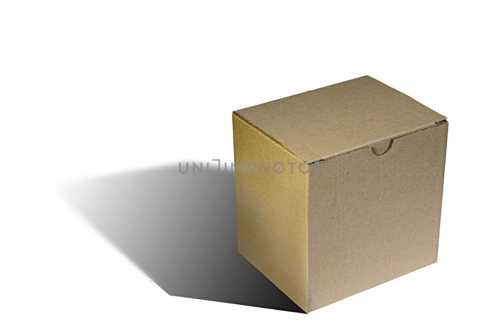 simple carton box over white with shadow