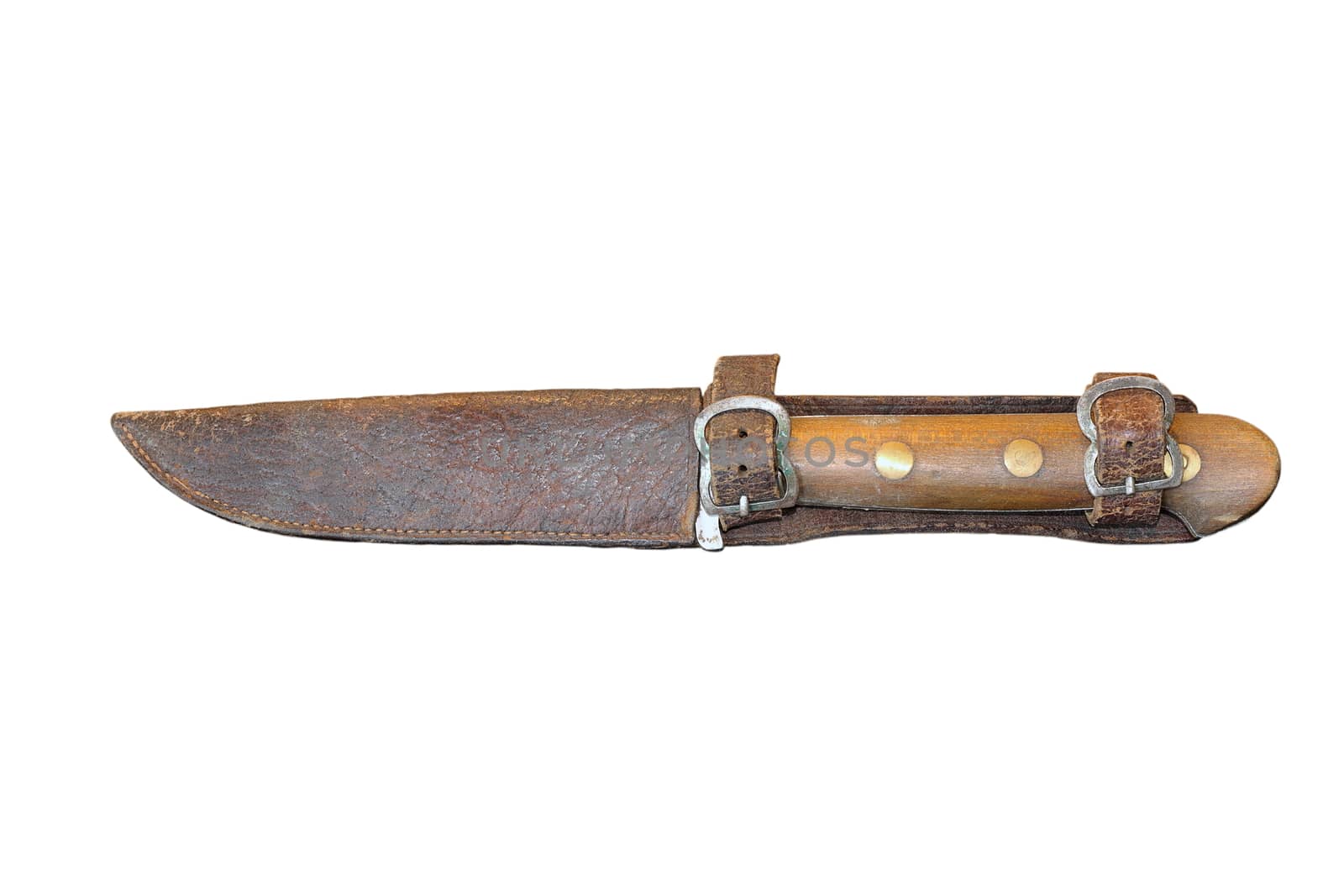 vintage knife in leather scabbard by taviphoto