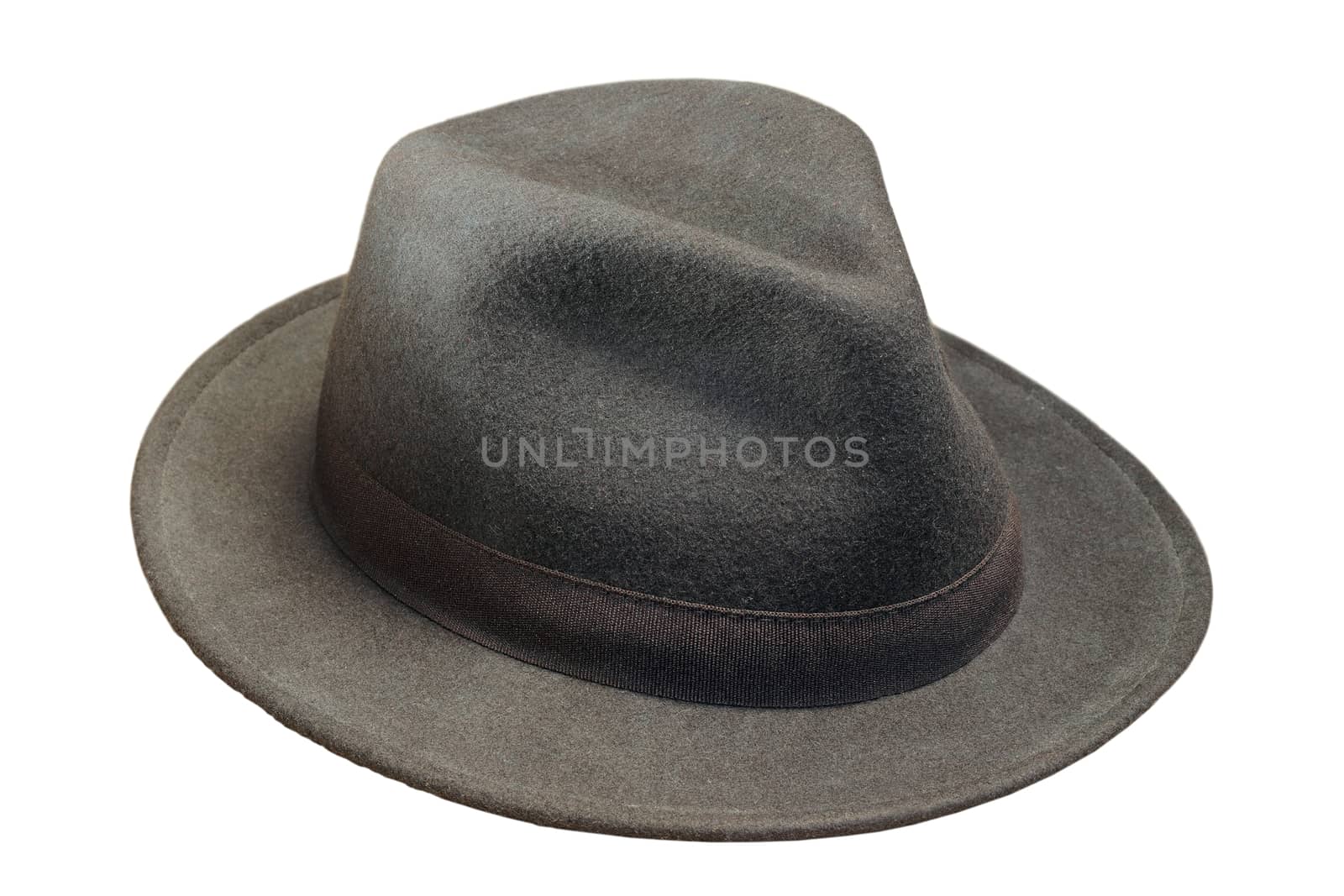 black wool hat isolated over white background