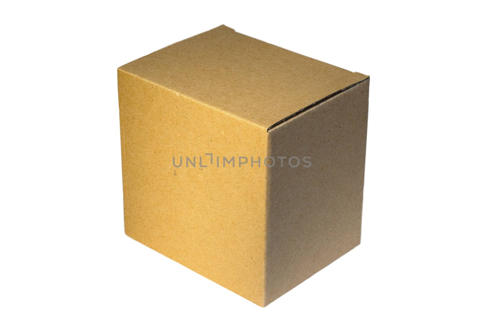 small closed carton box isolated over white background